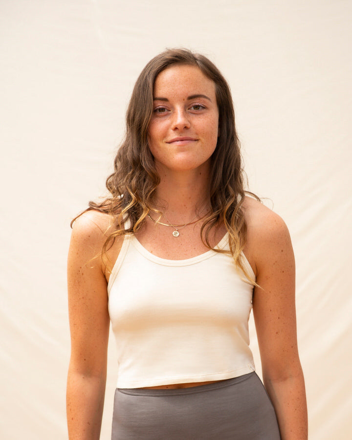 Weisses Crop Top ecru aus Bio-Baumwolle von Matona