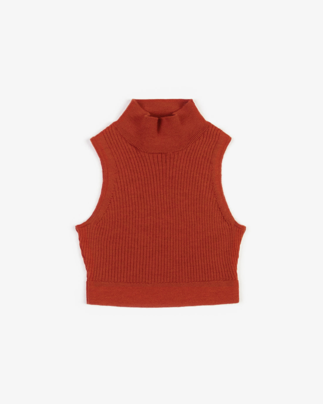 Red knit top made of merino wool by Rotholz