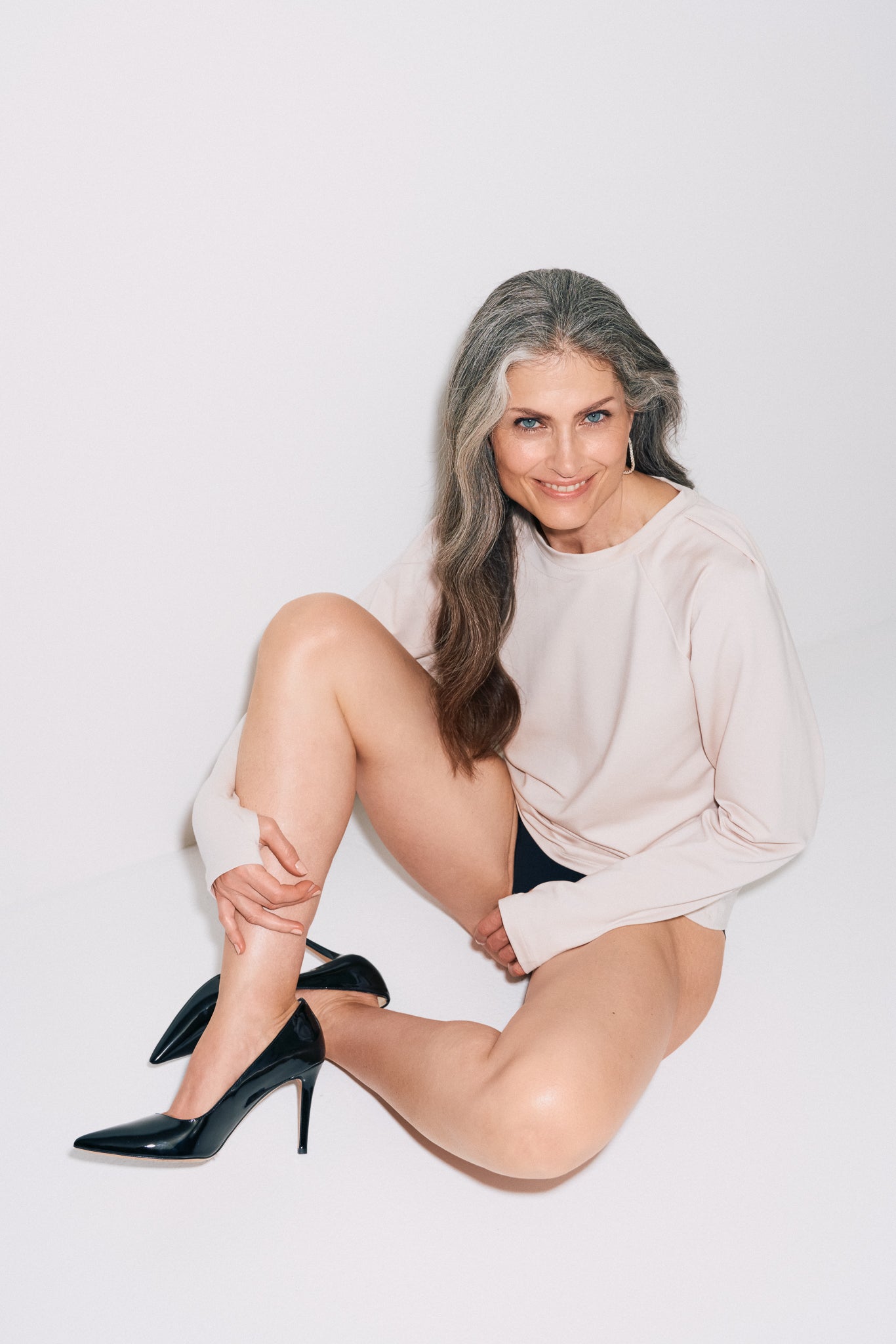 Gray formal sweater made of lyocell by MOYA KALA