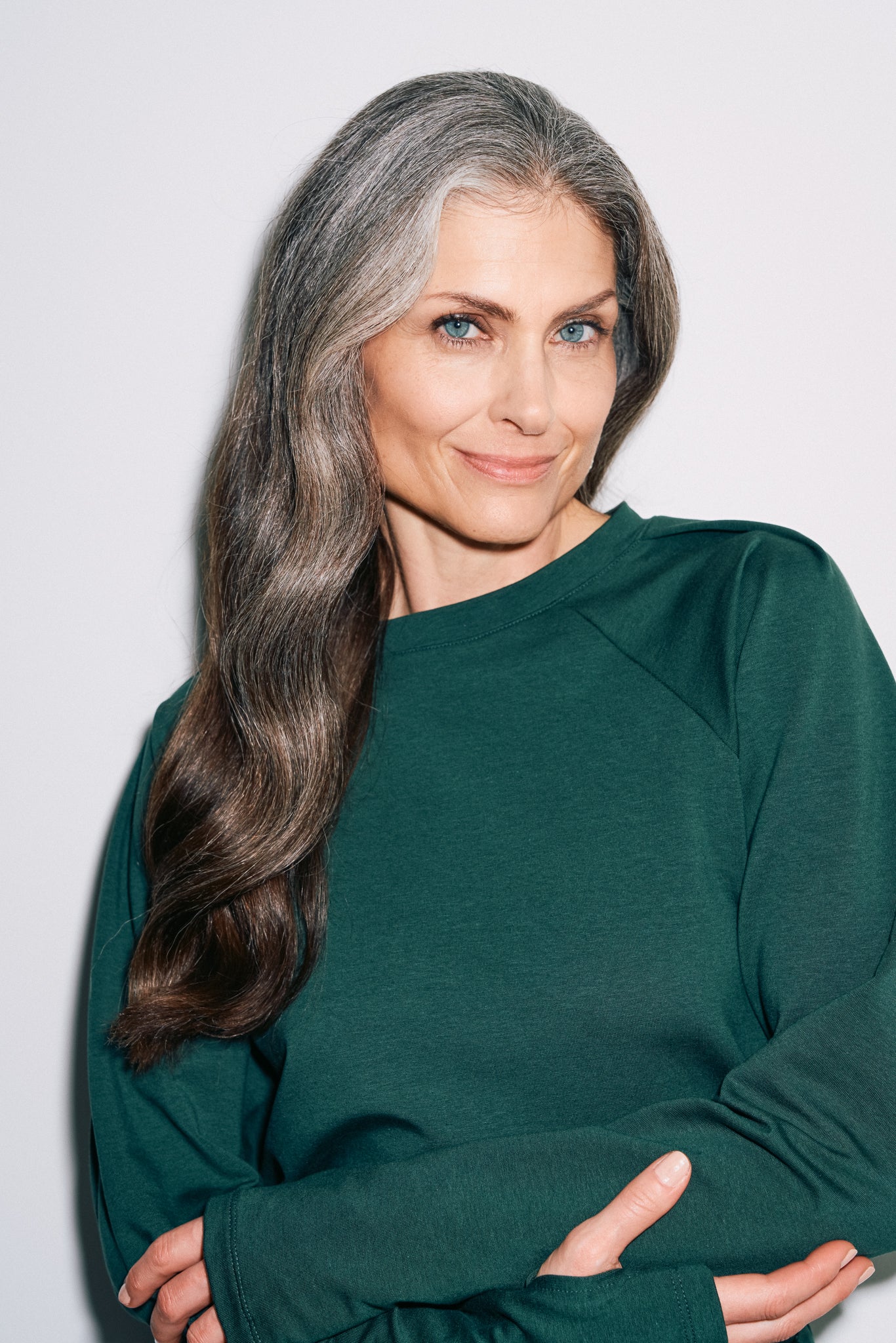 Green formal sweater made of lyocell by MOYA KALA