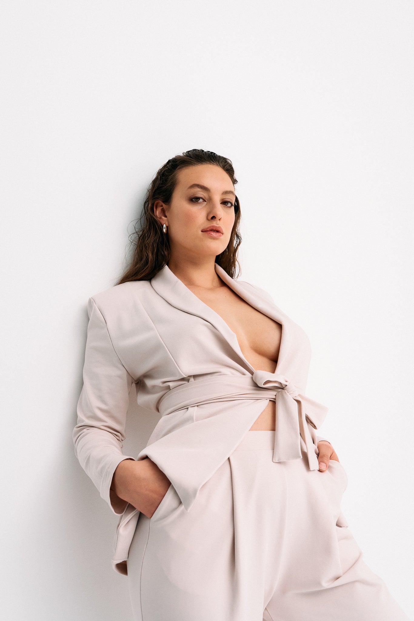 White formal blazer made of lyocell by MOYA KALA