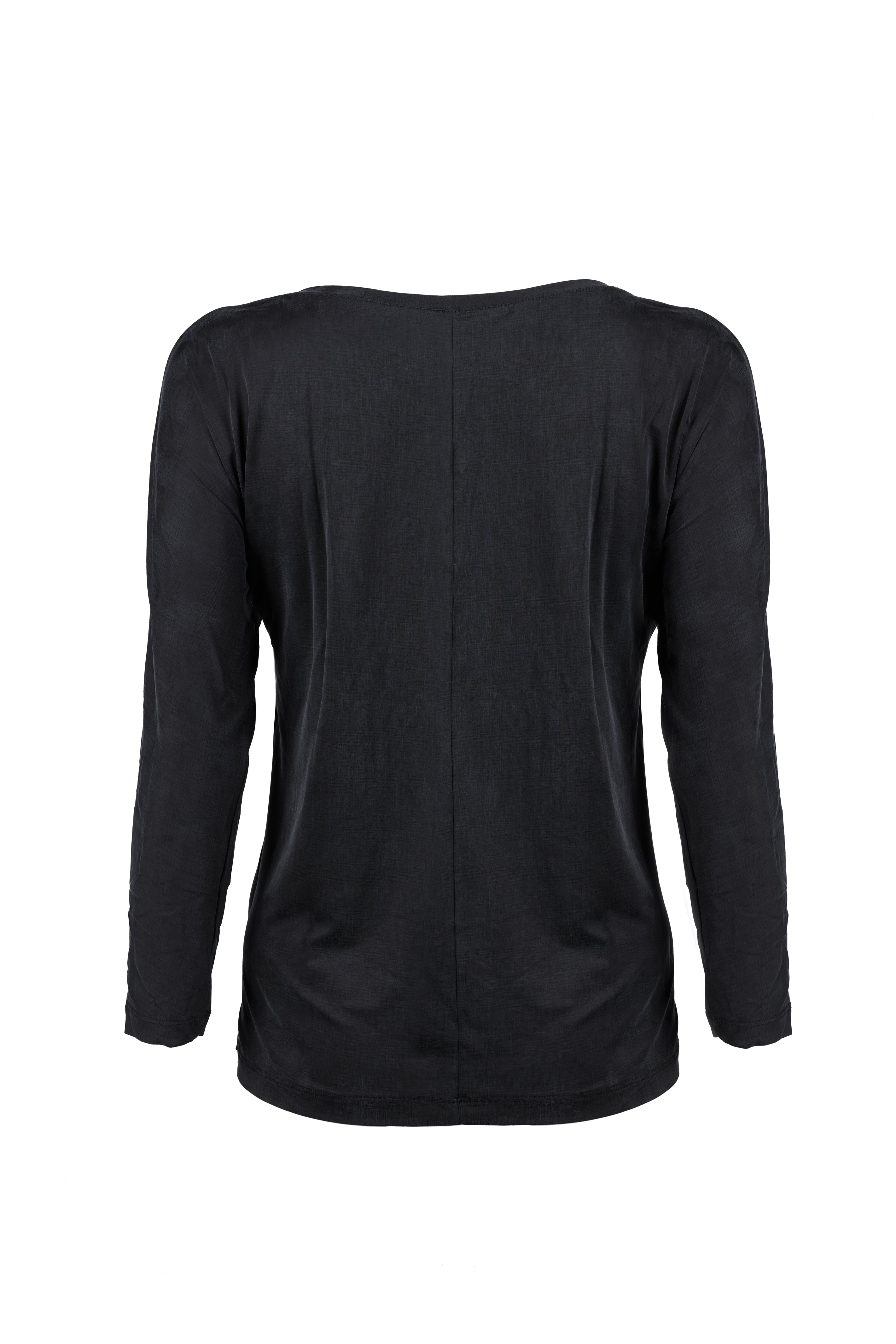 Black plain top made of cupro by MOYA KALA