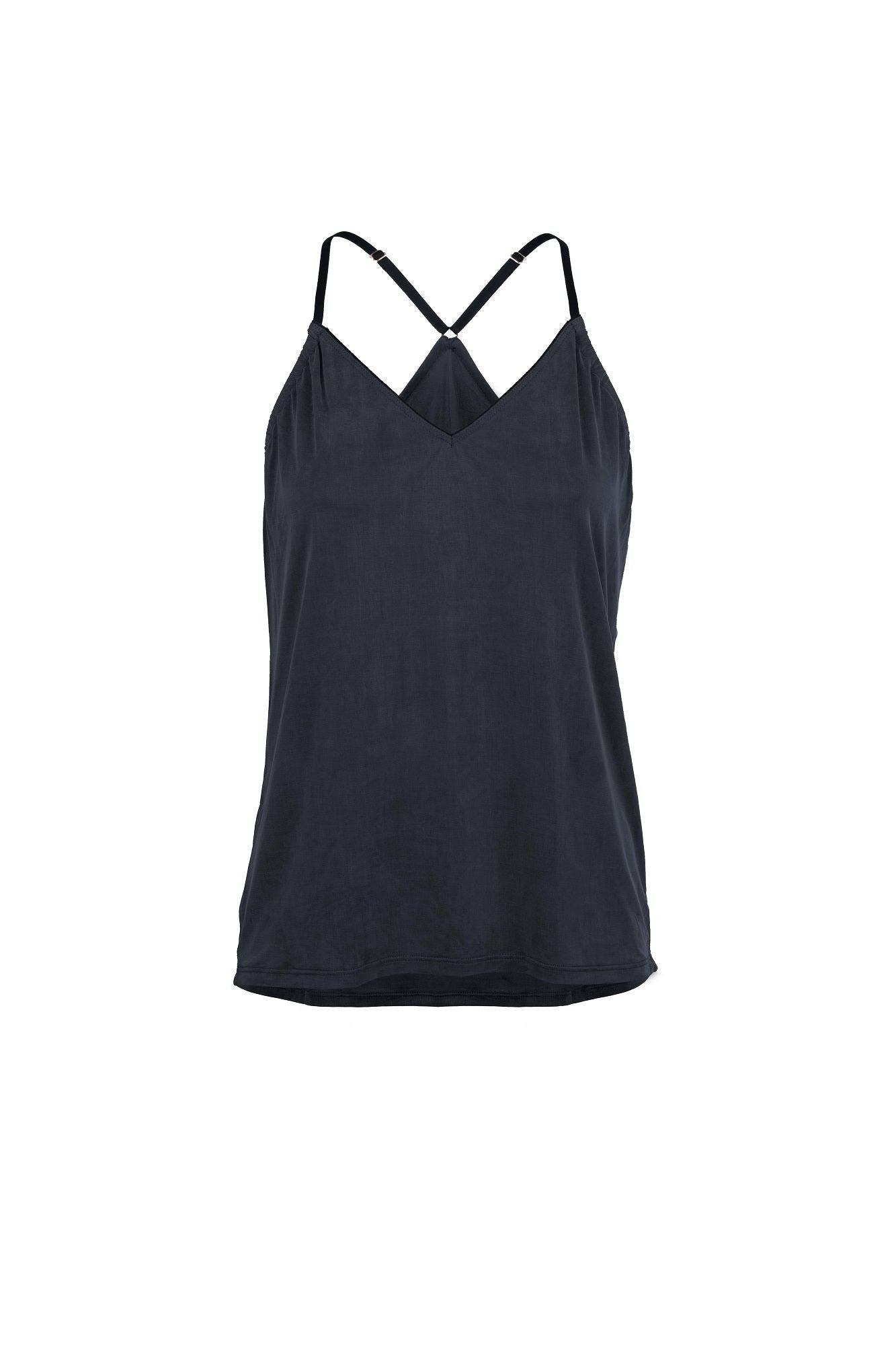 Black cupro strappy top from MOYA KALA