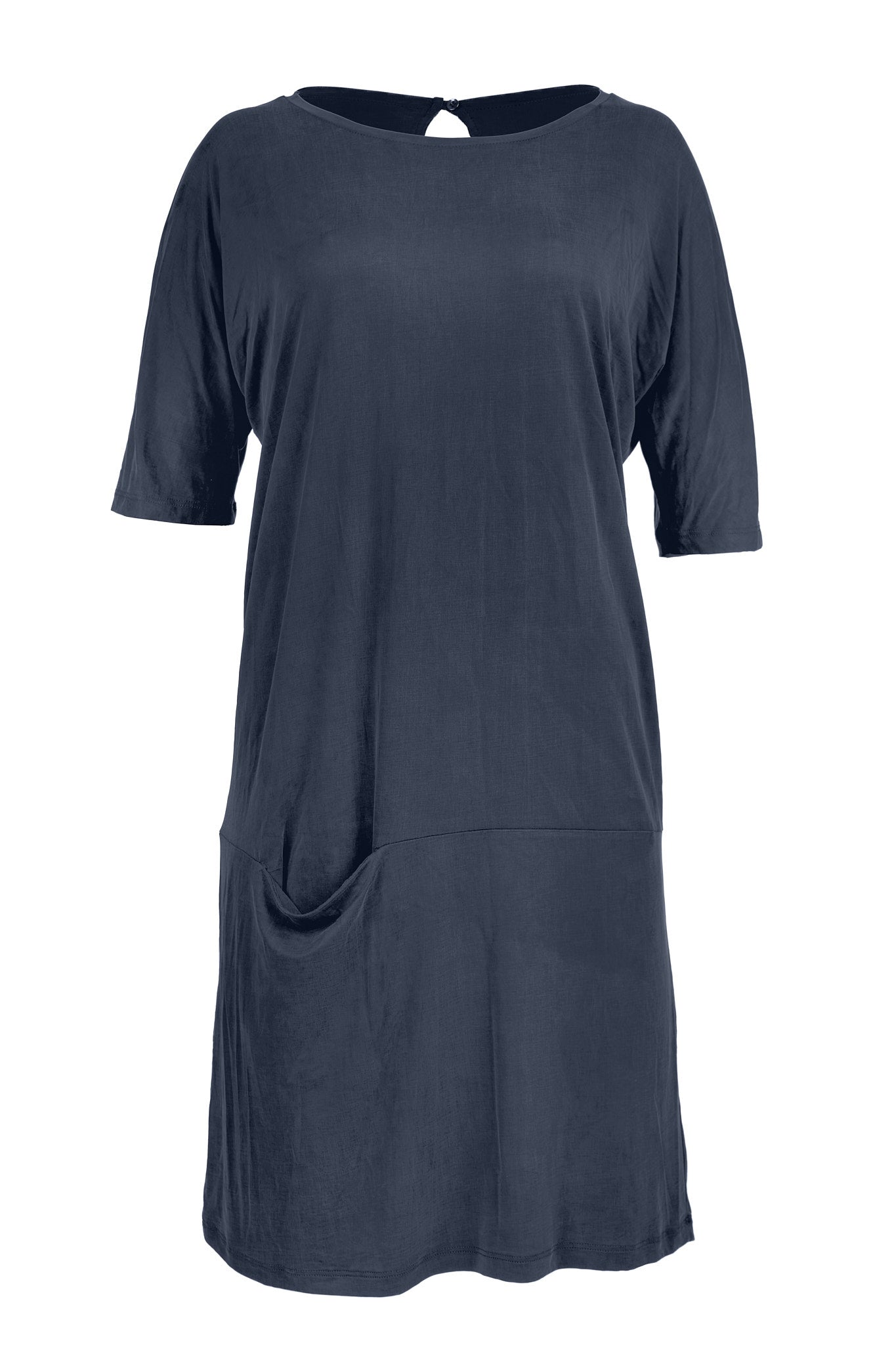 Dark blue dress Day Night made of cupro by MOYA KALA