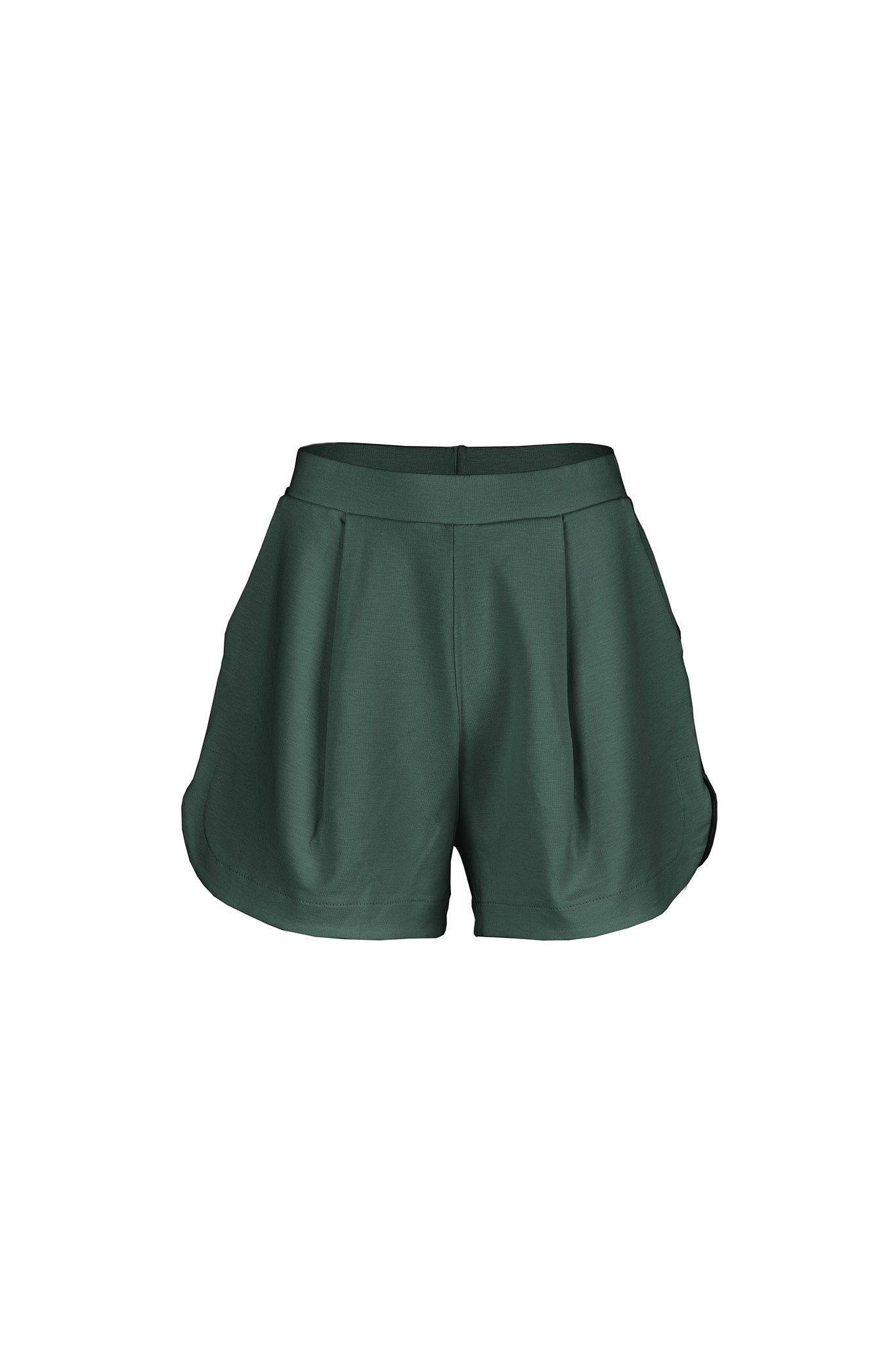 Green formal shorts made of lyocell by MOYA KALA