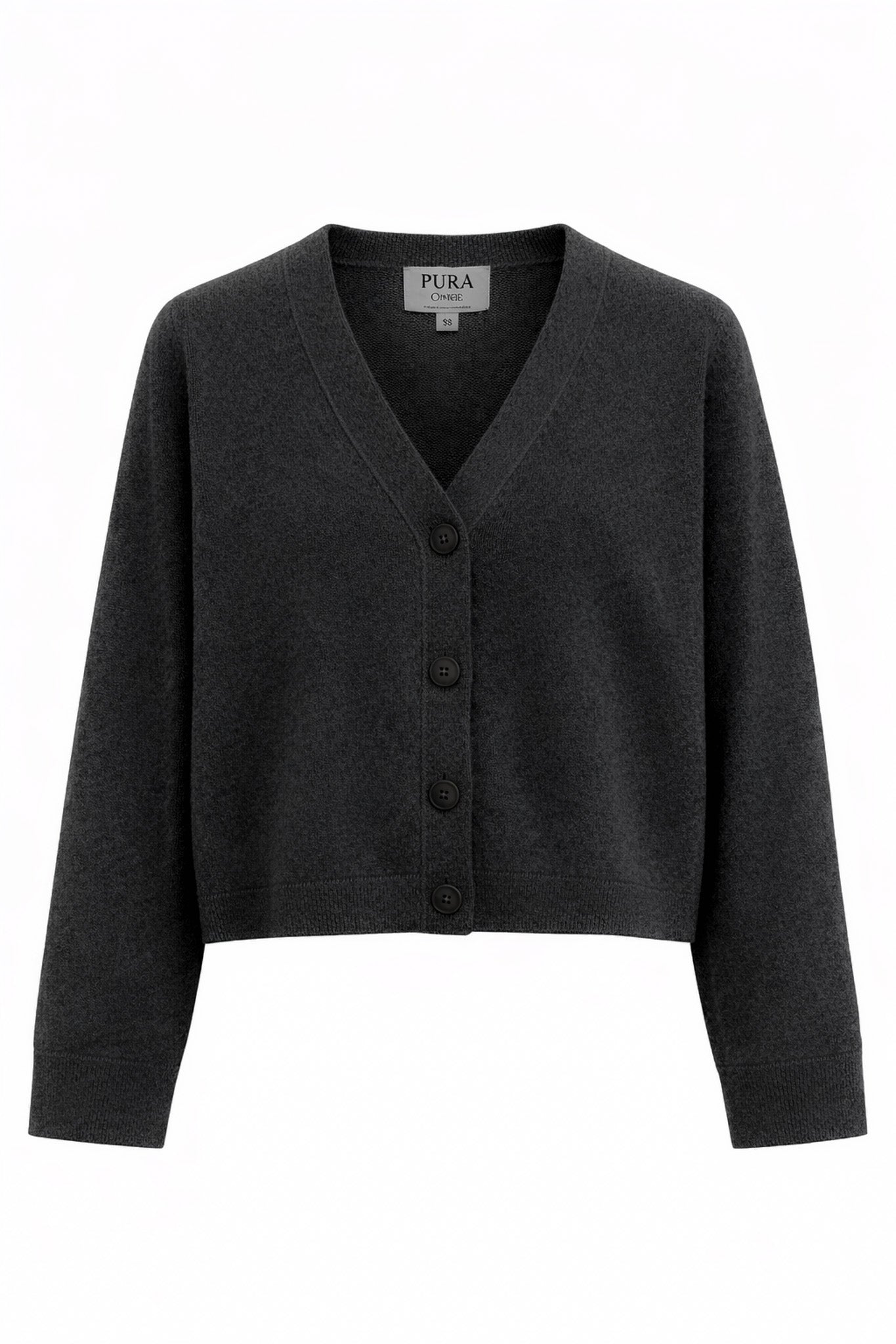 Schwarze Strickjacke Nana aus Bio-Baumwolle & recyceltem Kaschmir von Pura Clothing