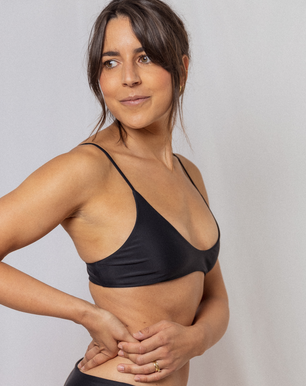 Bikini top black with push-up effect