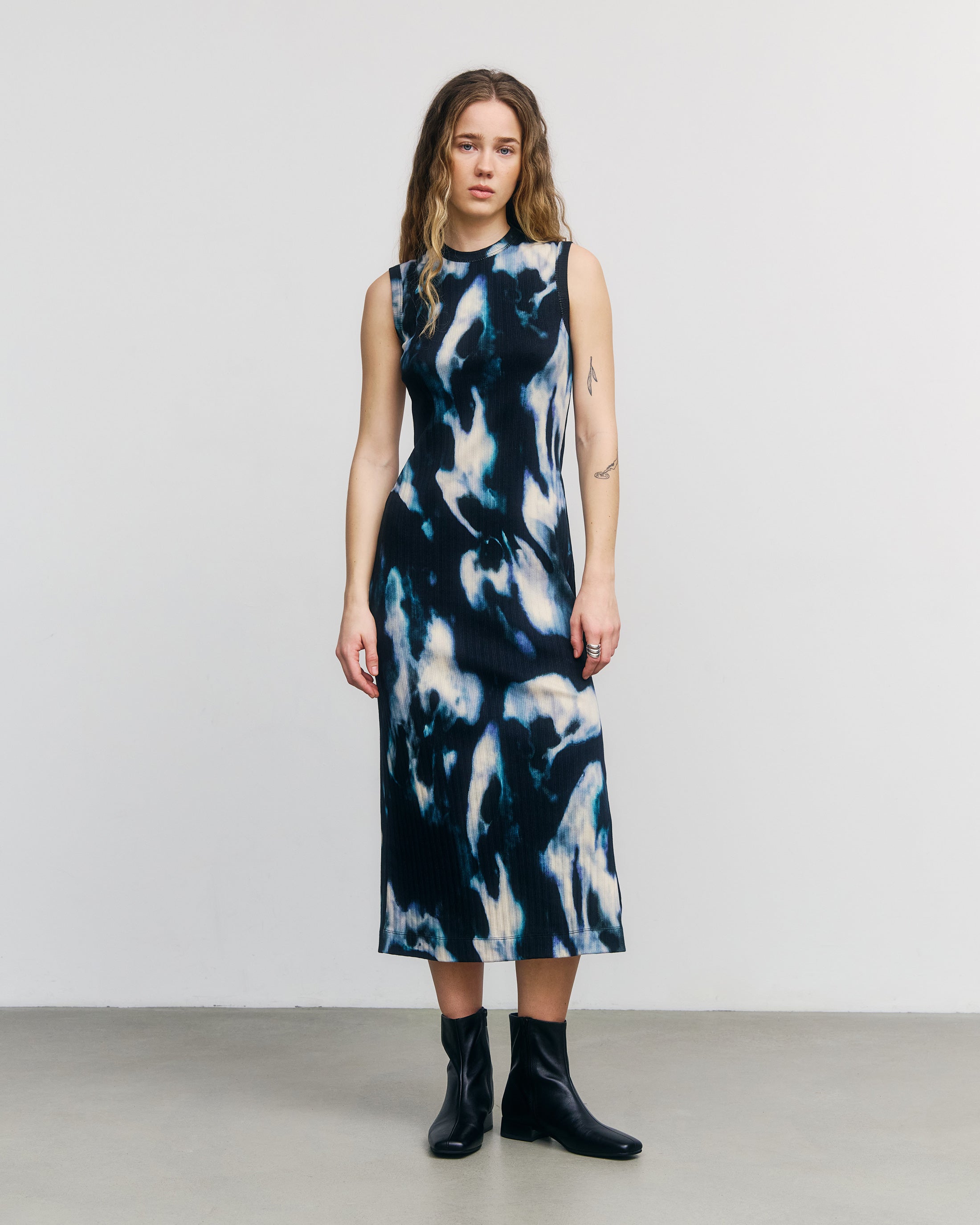 Rotholz Organic Cotton Tie-Dye Ribbed Dress