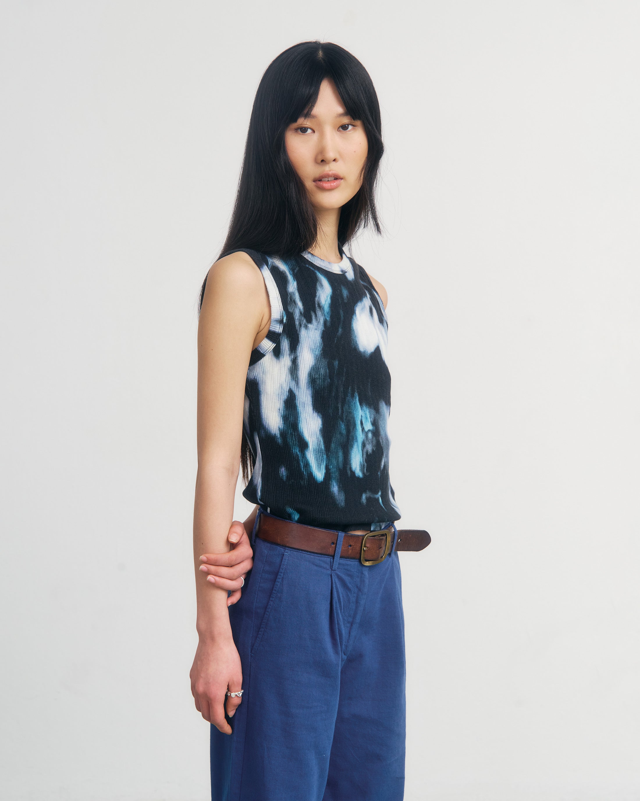 Geripptes Top Tie Dye aus Bio-Baumwolle von Rotholz