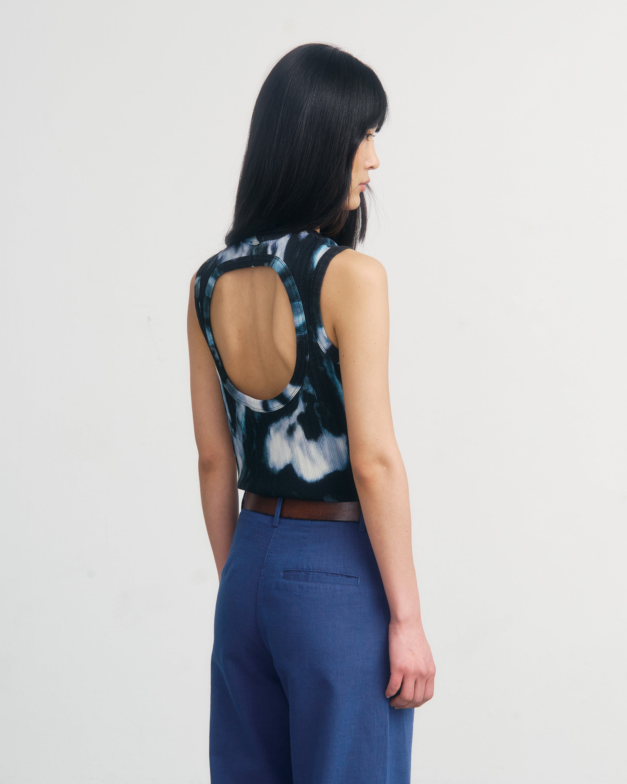 Geripptes Top Tie Dye aus Bio-Baumwolle von Rotholz