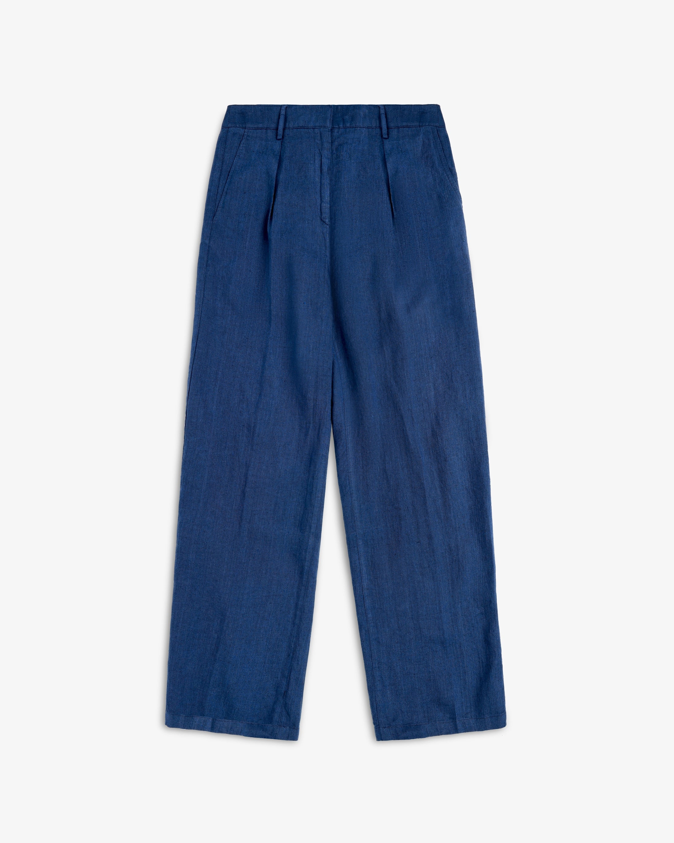 Blue high waist pants made from 100% organic cotton by Rotholz