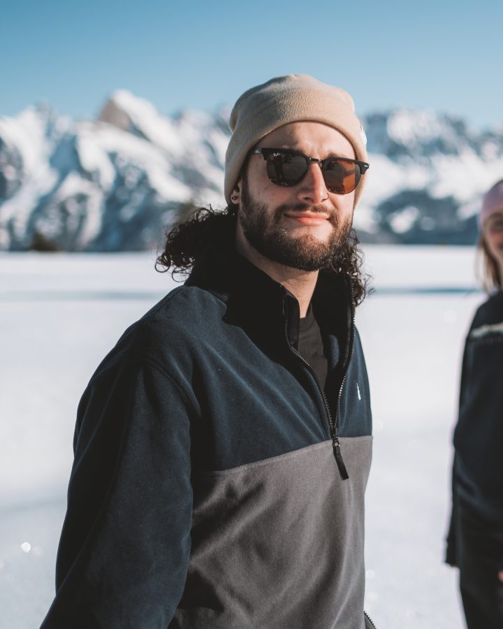 TreeFleece Quarter Zip Colorblock Relaxed Dark Navy-Anthracite - SWEATER - NIKIN