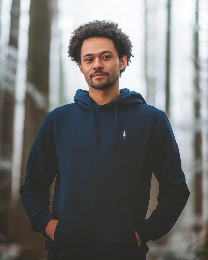 TreeHoodie Dark Navy made of organic cotton by NIKIN