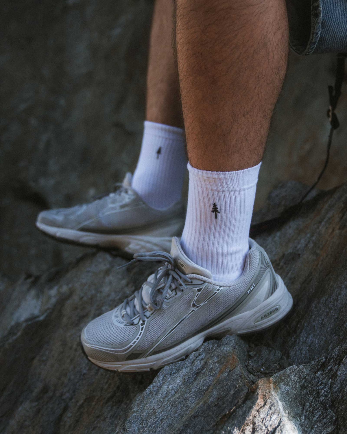 Chaussettes blanches TreeSocks Ribbed Classic en coton biologique de Nikin