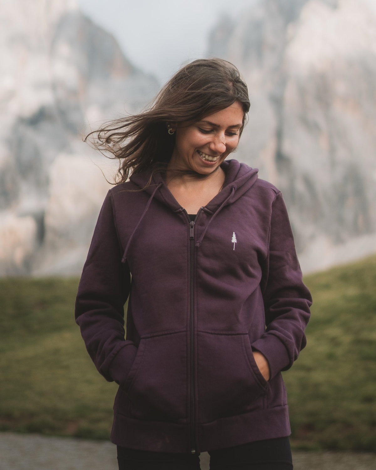 TreeHoodie Jacket Women Deep Purple