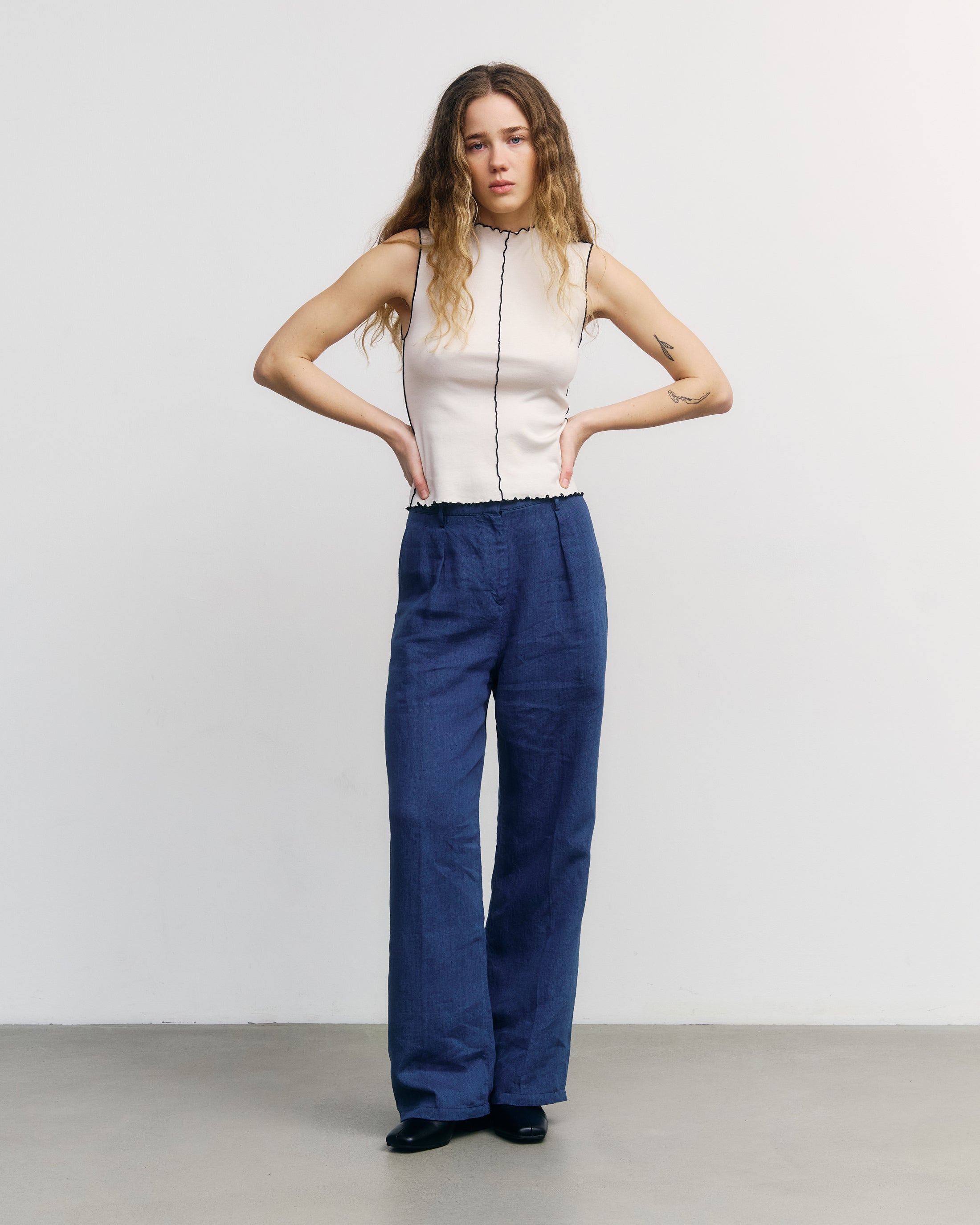 Weisses Top Pin-Tucked aus Bio-Baumwolle von Rotholz