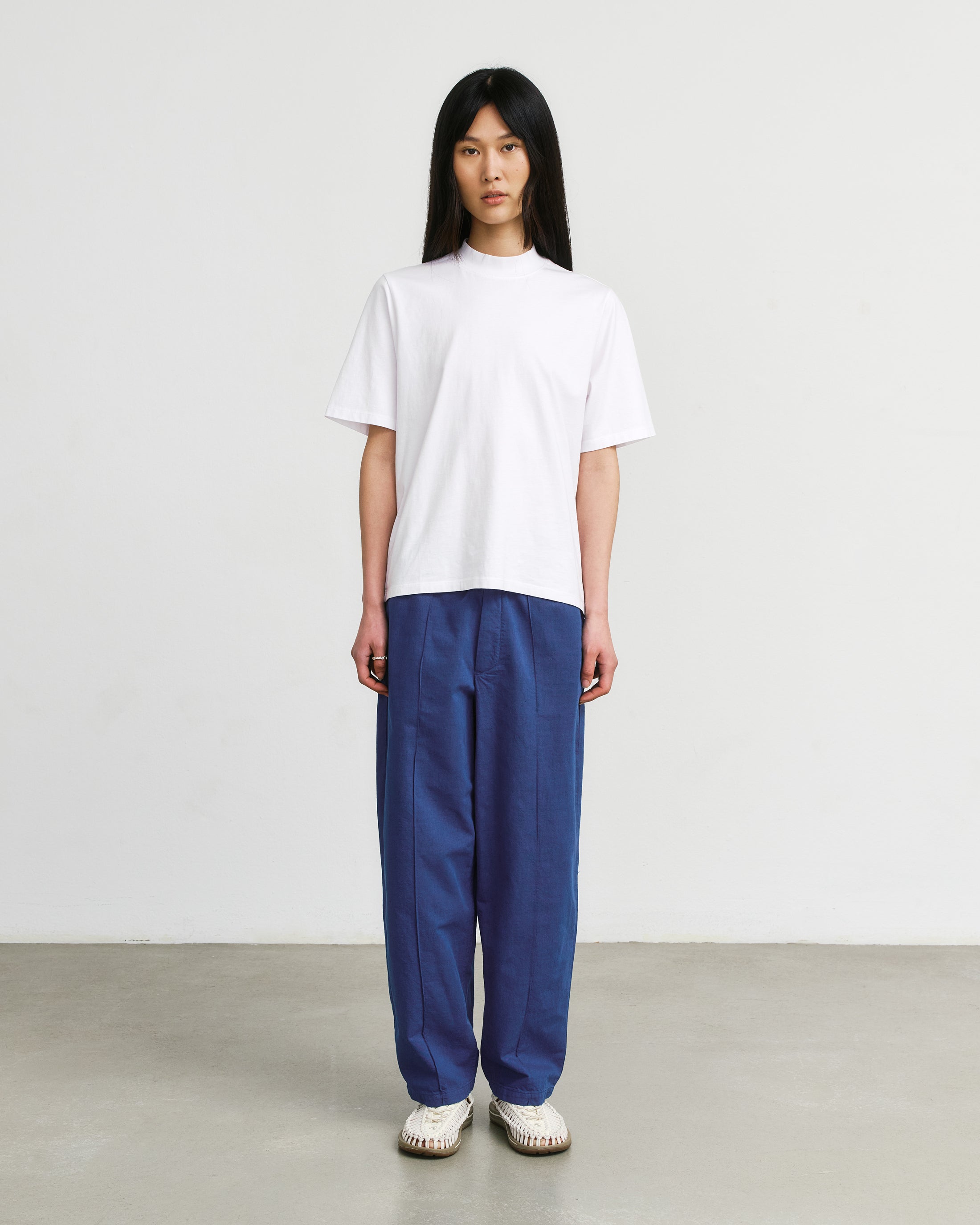 Blaue Bundfaltenhose Weit aus Bio-Baumwolle von Rotholz
