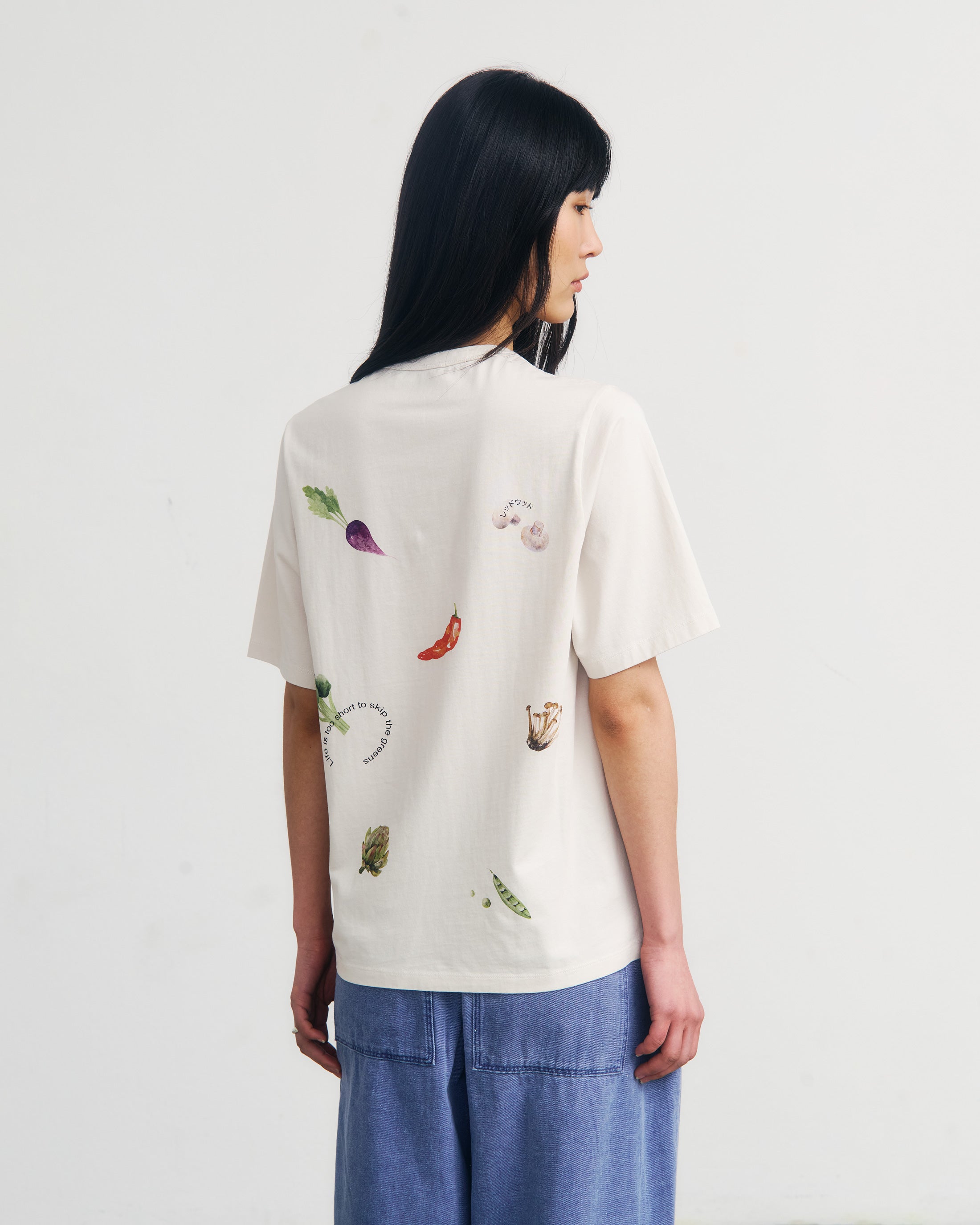 Weisses T-Shirt Veggie aus Bio-Baumwolle von Rotholz