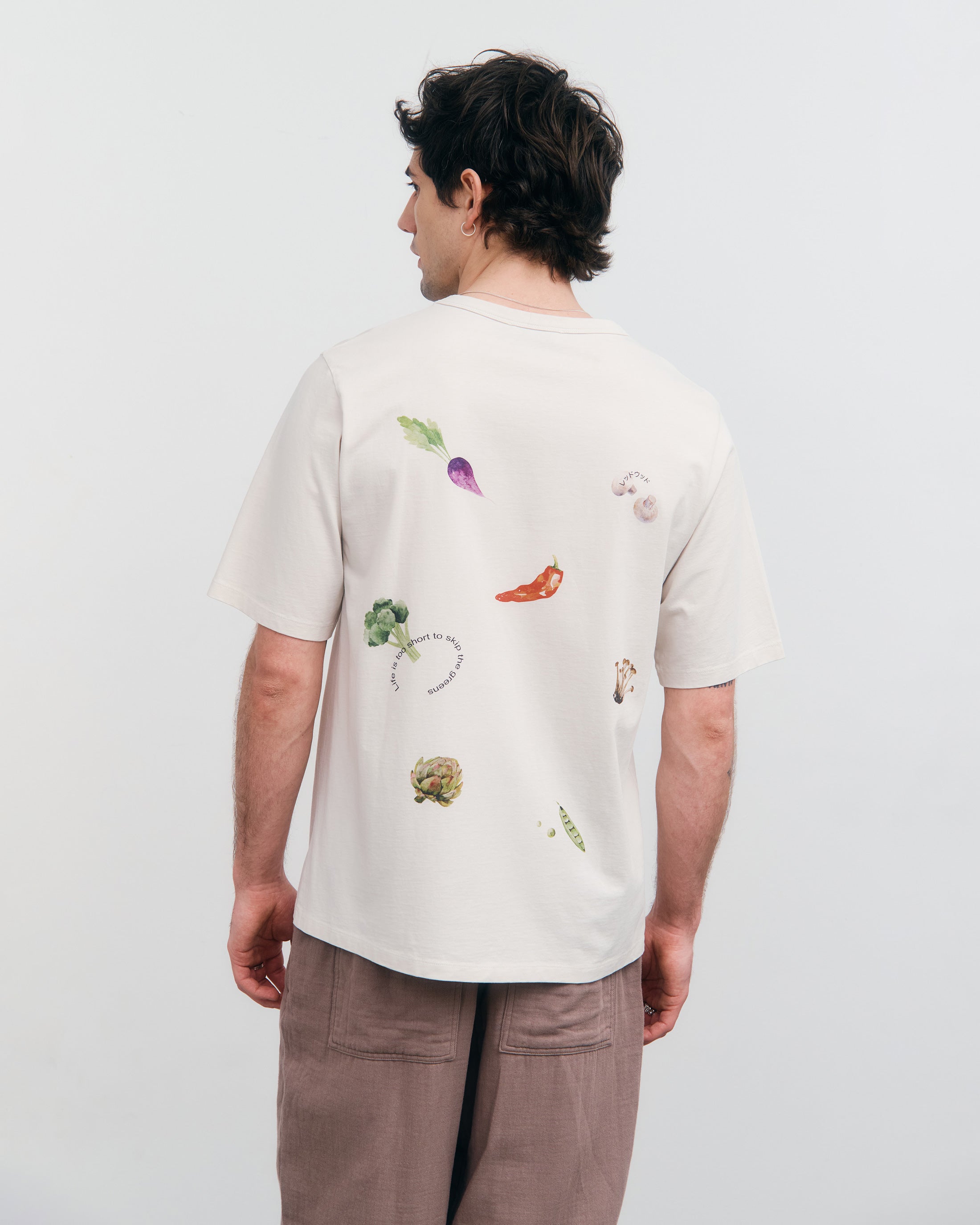 White Organic Cotton "Veggie" T-Shirt by Rotholz