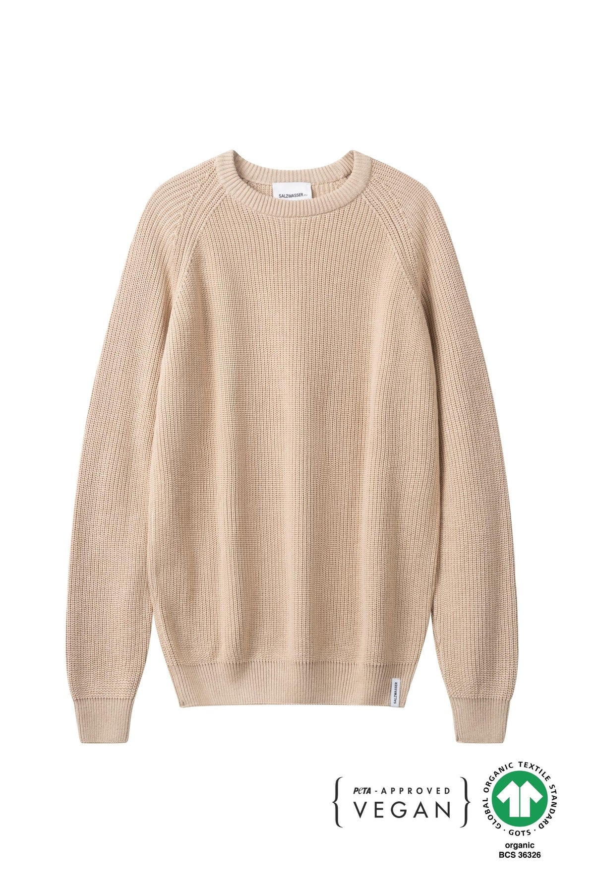 Oversized Strickpullover von SALZWASSER in Naturweiß und GOTS-zertifiziert _men _women