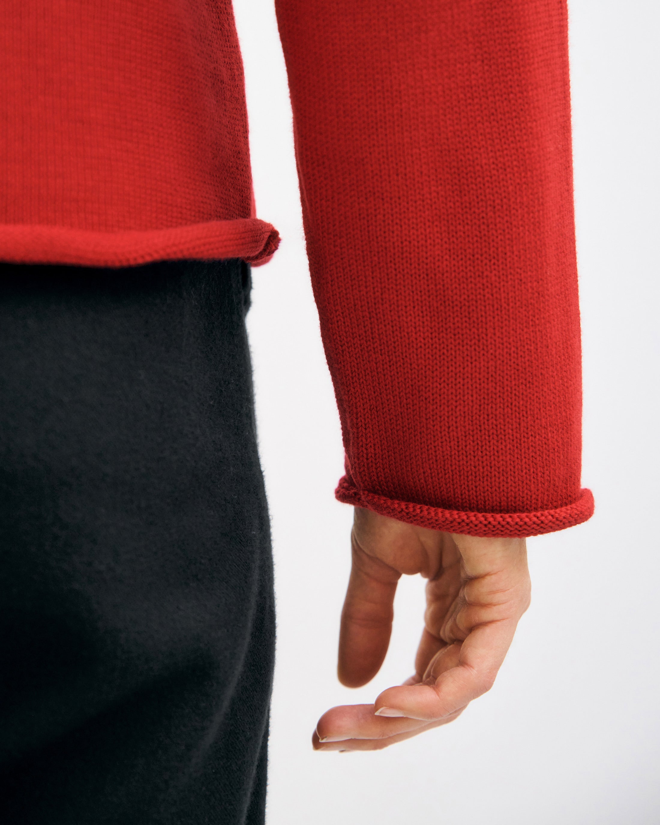 Roter Strickpullover aus 100% Bio-Baumwolle von Rotholz