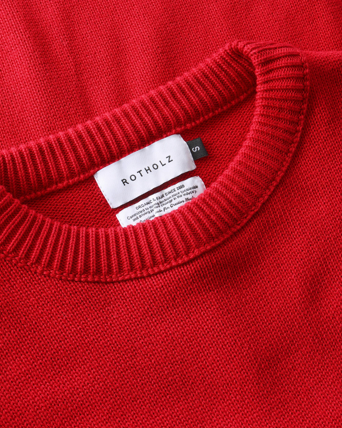 Roter Strickpullover aus 100% Bio-Baumwolle von Rotholz
