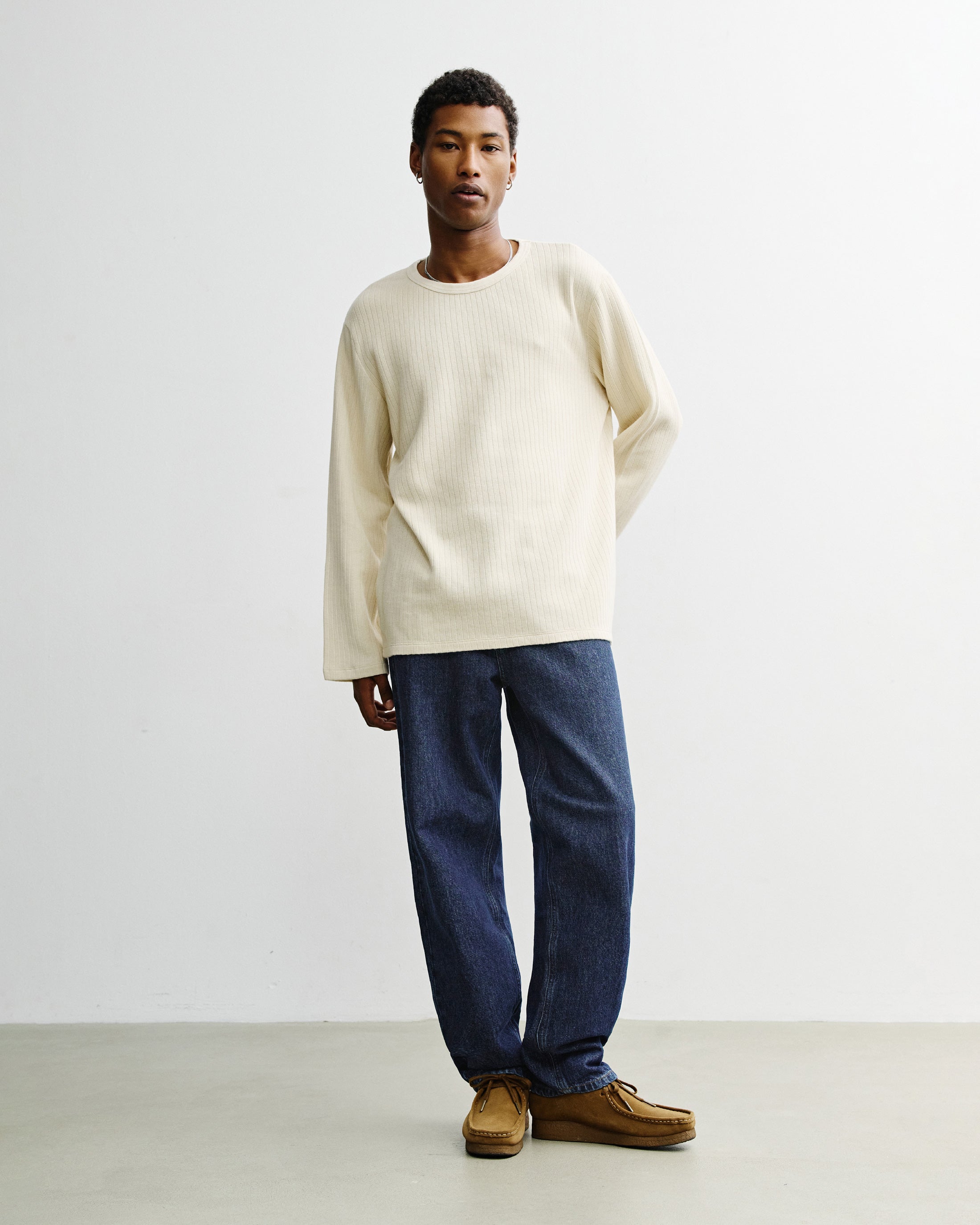 Helles Langarmshirt Oversize aus Bio-Baumwolle von Rotholz