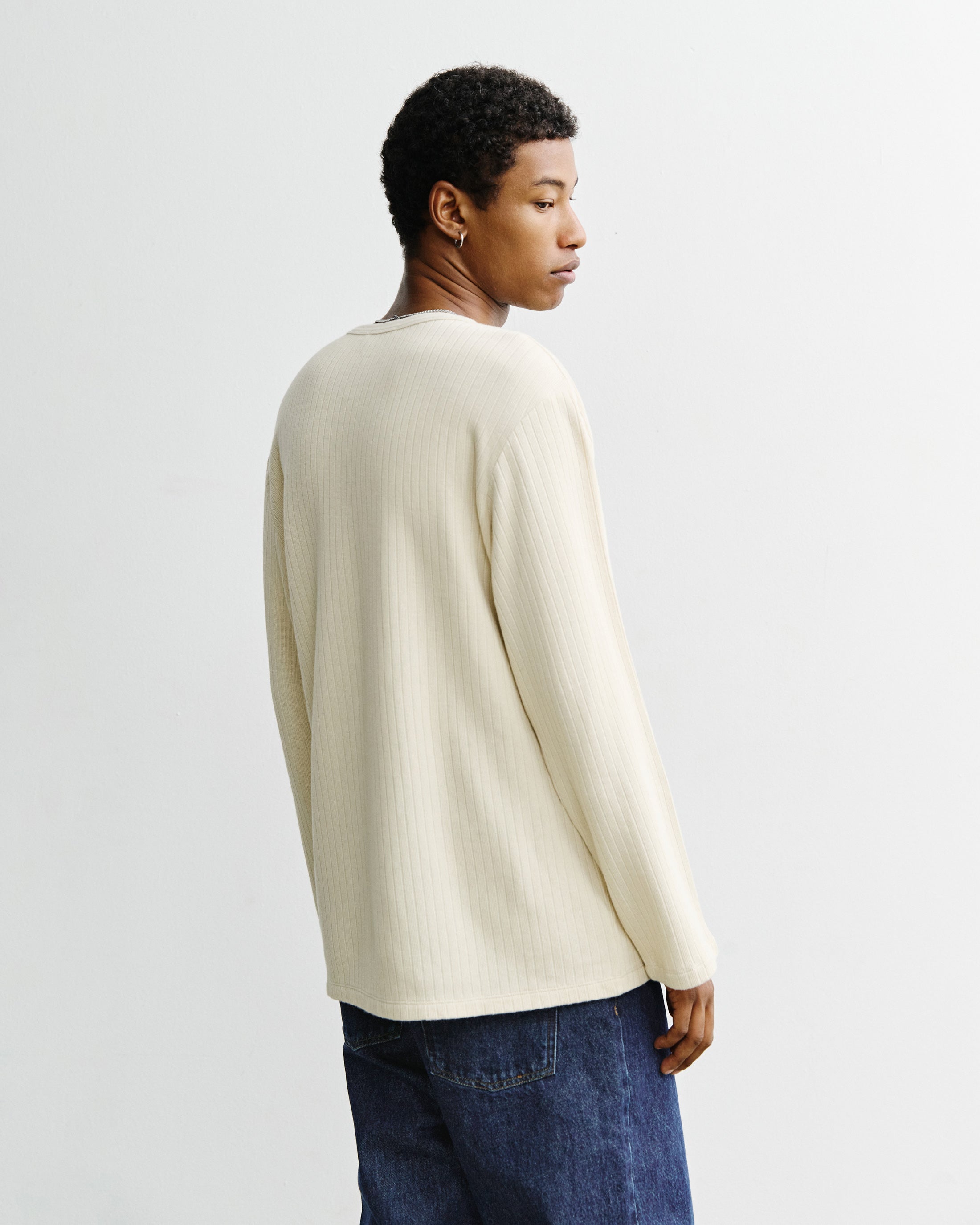 Helles Langarmshirt Oversize aus Bio-Baumwolle von Rotholz