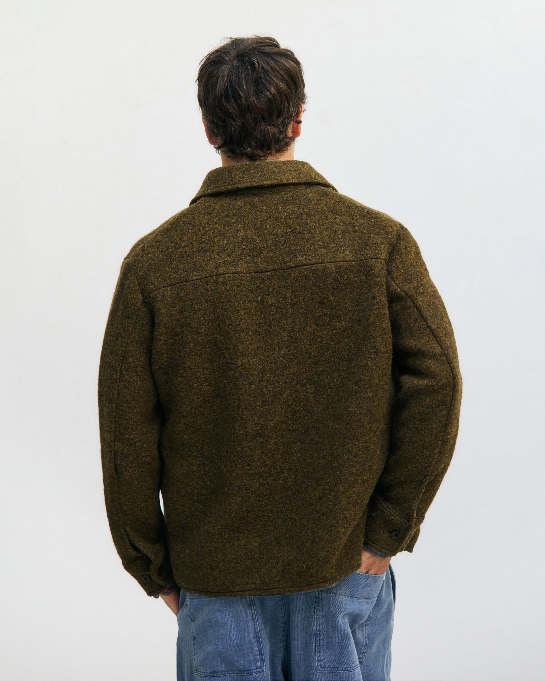 Dunkelgrünes Schweres Overshirt aus Bio-Wollmischung von Rotholz