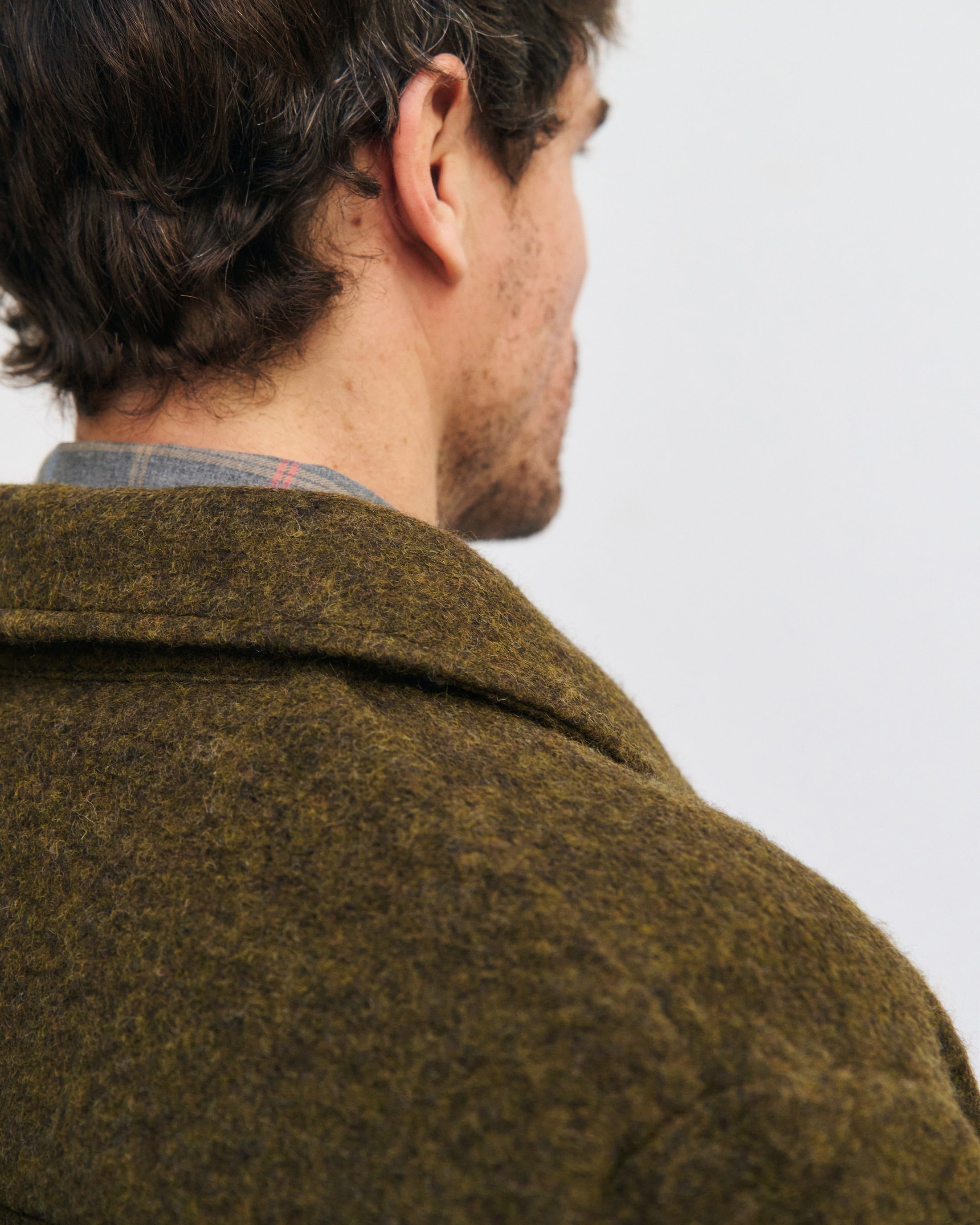 Dunkelgrünes Schweres Overshirt aus Bio-Wollmischung von Rotholz