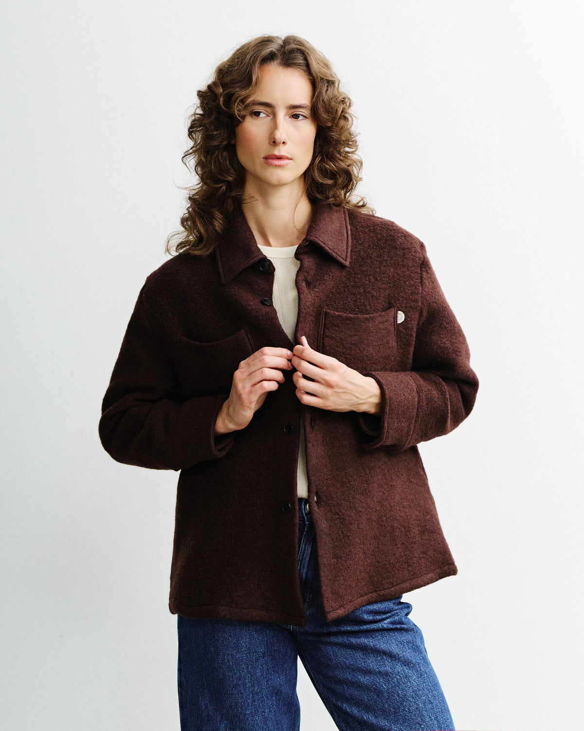 Braunes Hemd Overshirt aus Bio-Wolle von Rotholz
