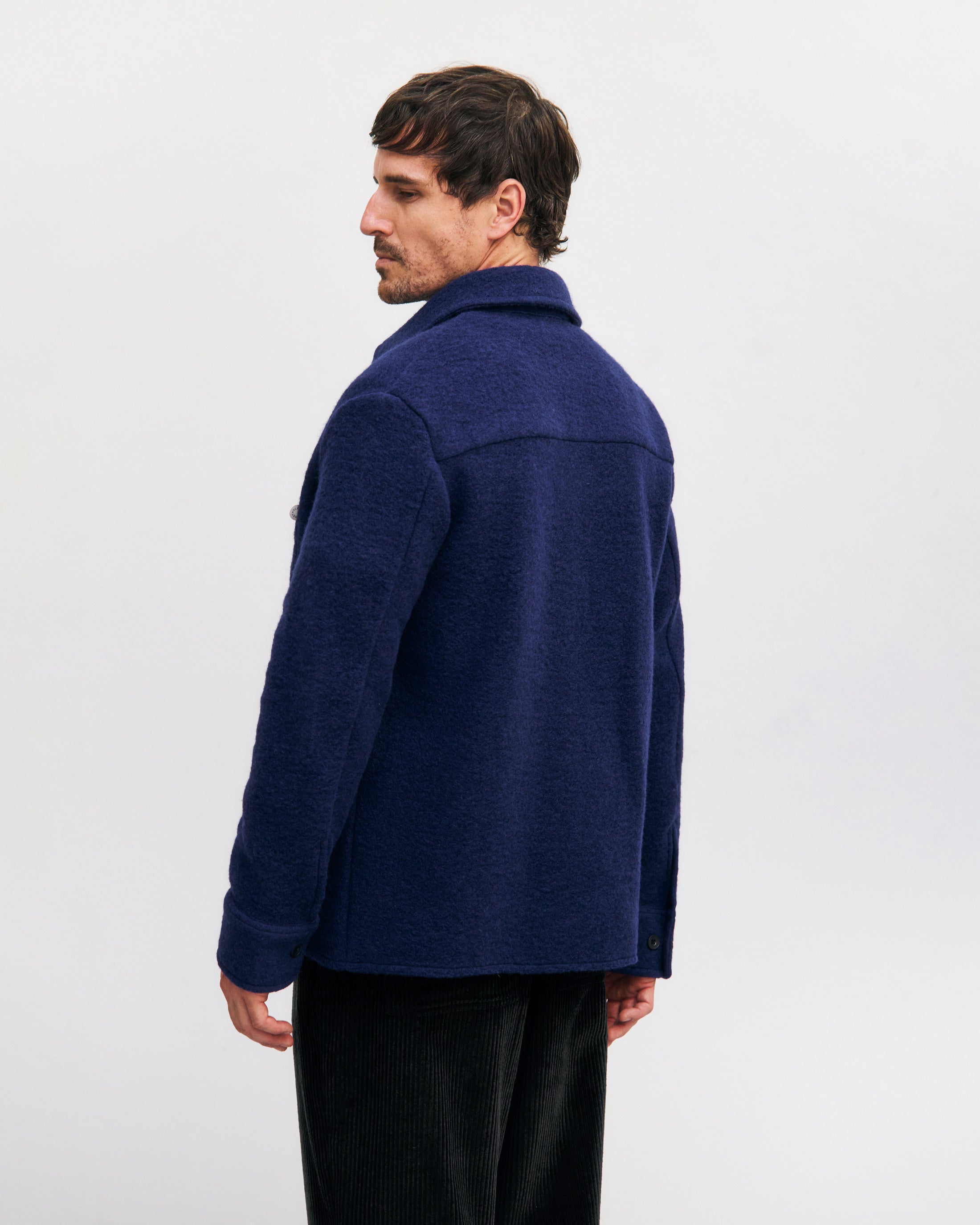 Dunkelblaues Schweres Overshirt aus Bio-Wollmischung von Rotholz