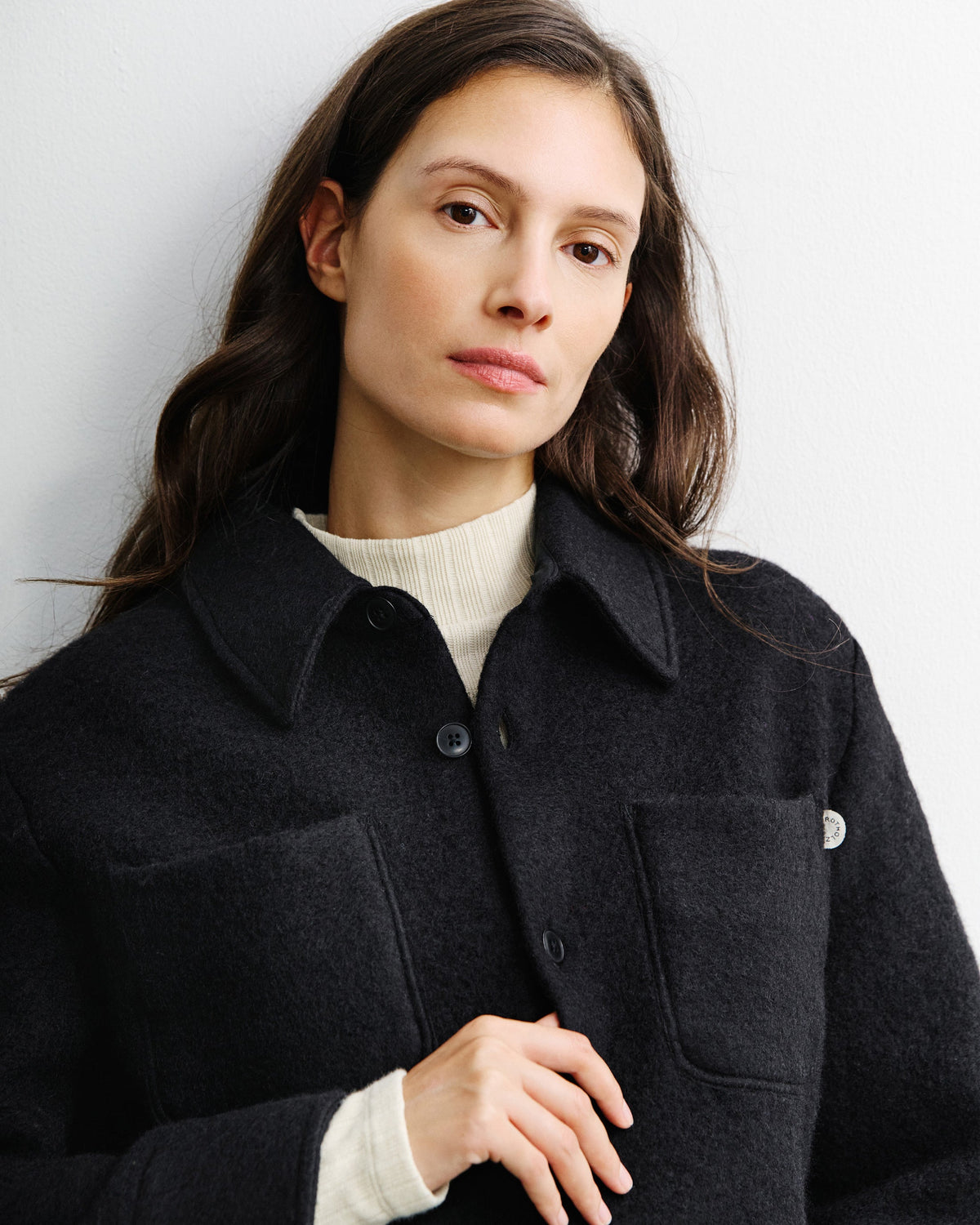 Schwarzes Hemd Overshirt aus Bio-Wolle von Rotholz