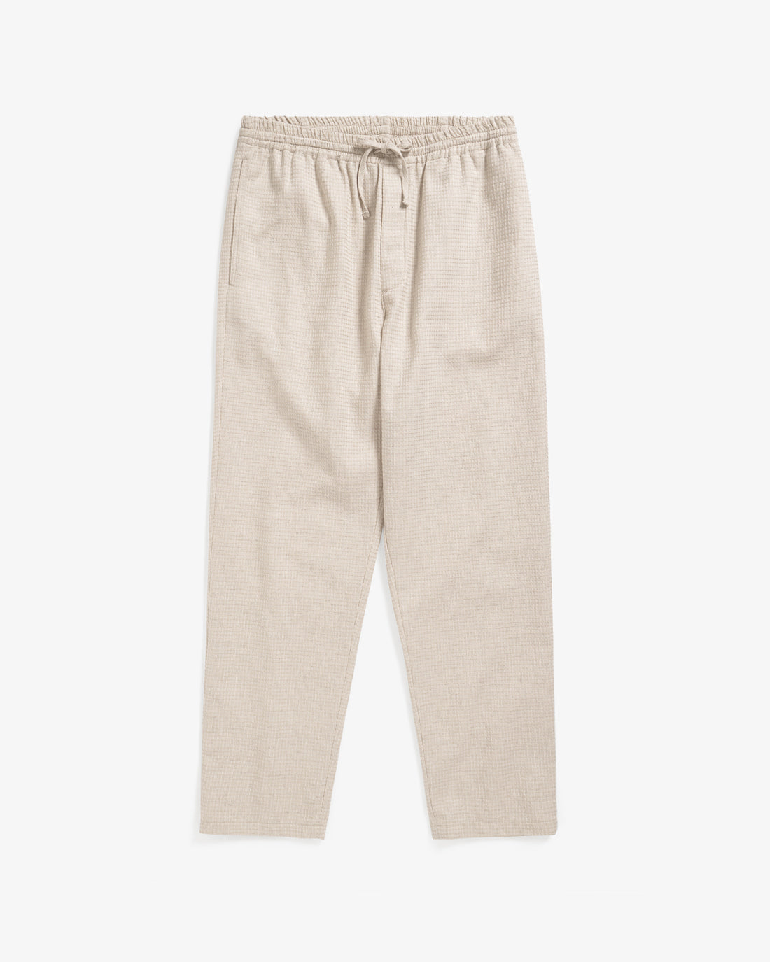 Beige waffle pants made from 100% organic cotton by Rotholz