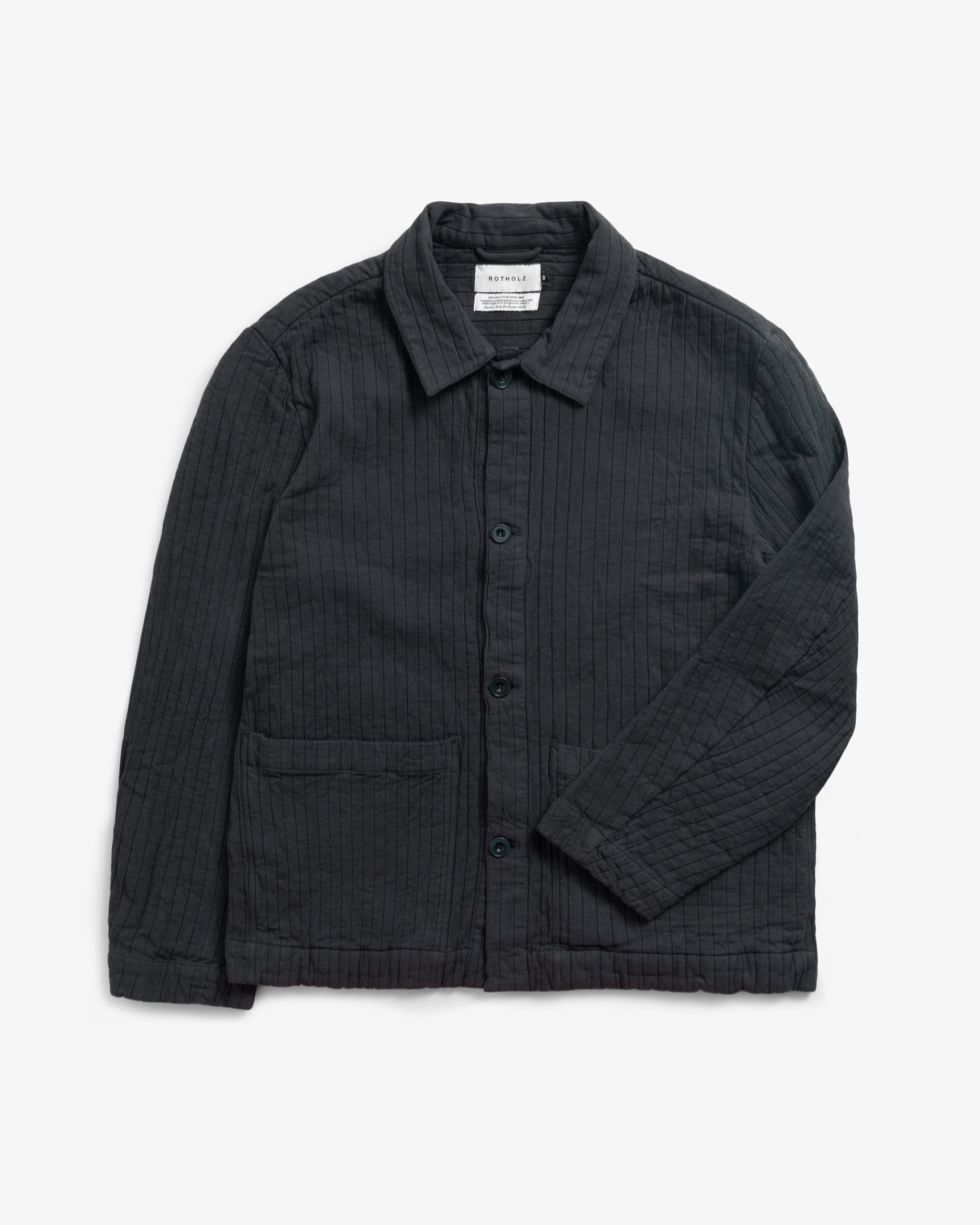 Dunkelgraue Jacke Workwear gerippt aus Bio-Baumwolle von Rotholz