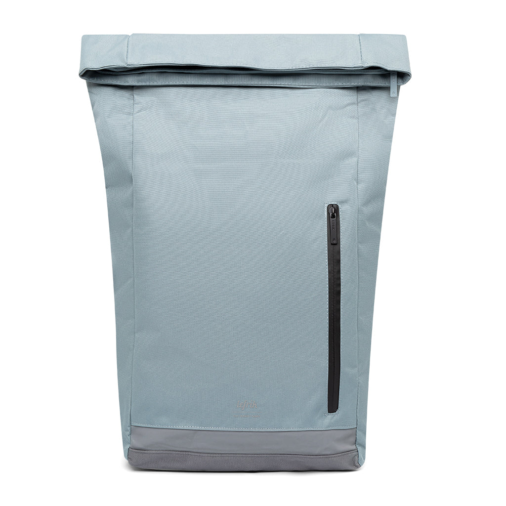 Hell-blauer Rucksack Roll Reflective (19l) aus recycelten PET-Plastikflaschen von Lefrik