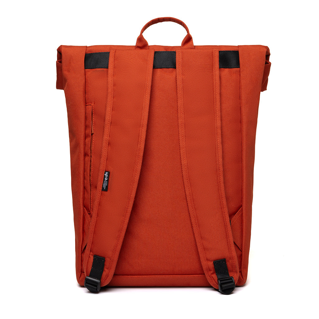 Roter Rucksack Roll Reflective (19l) aus recycelten PET-Plastikflaschen von Lefrik