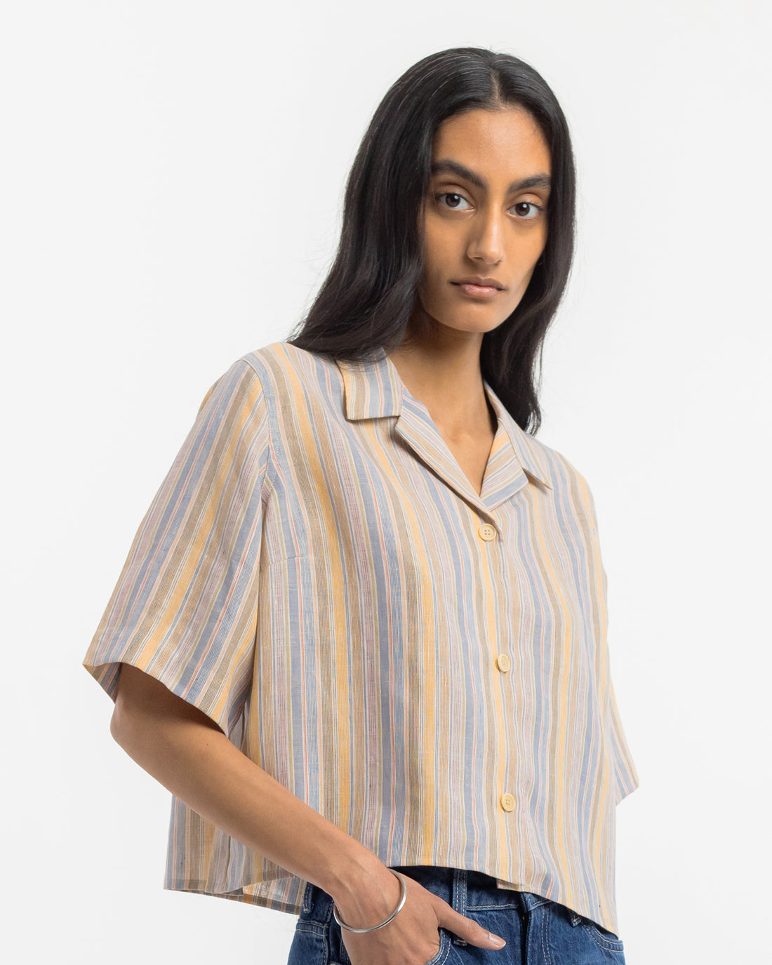 Striped shirt made of 100% organic cotton & linen by Rotholz