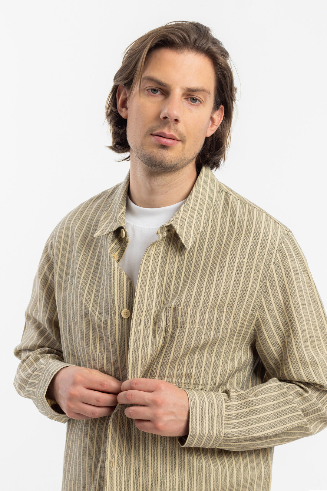 Graues Langarmhemd aus Bio-Baumwolle von Rotholz
