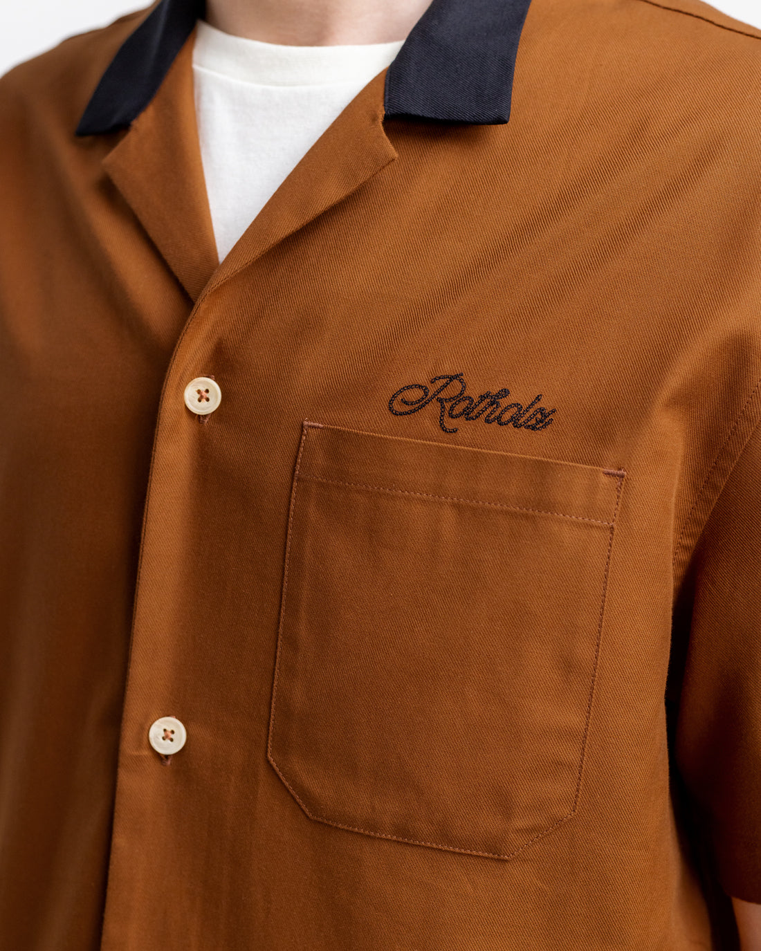 Orange, short-sleeved bowling shirt 100% organic cotton from Rotholz