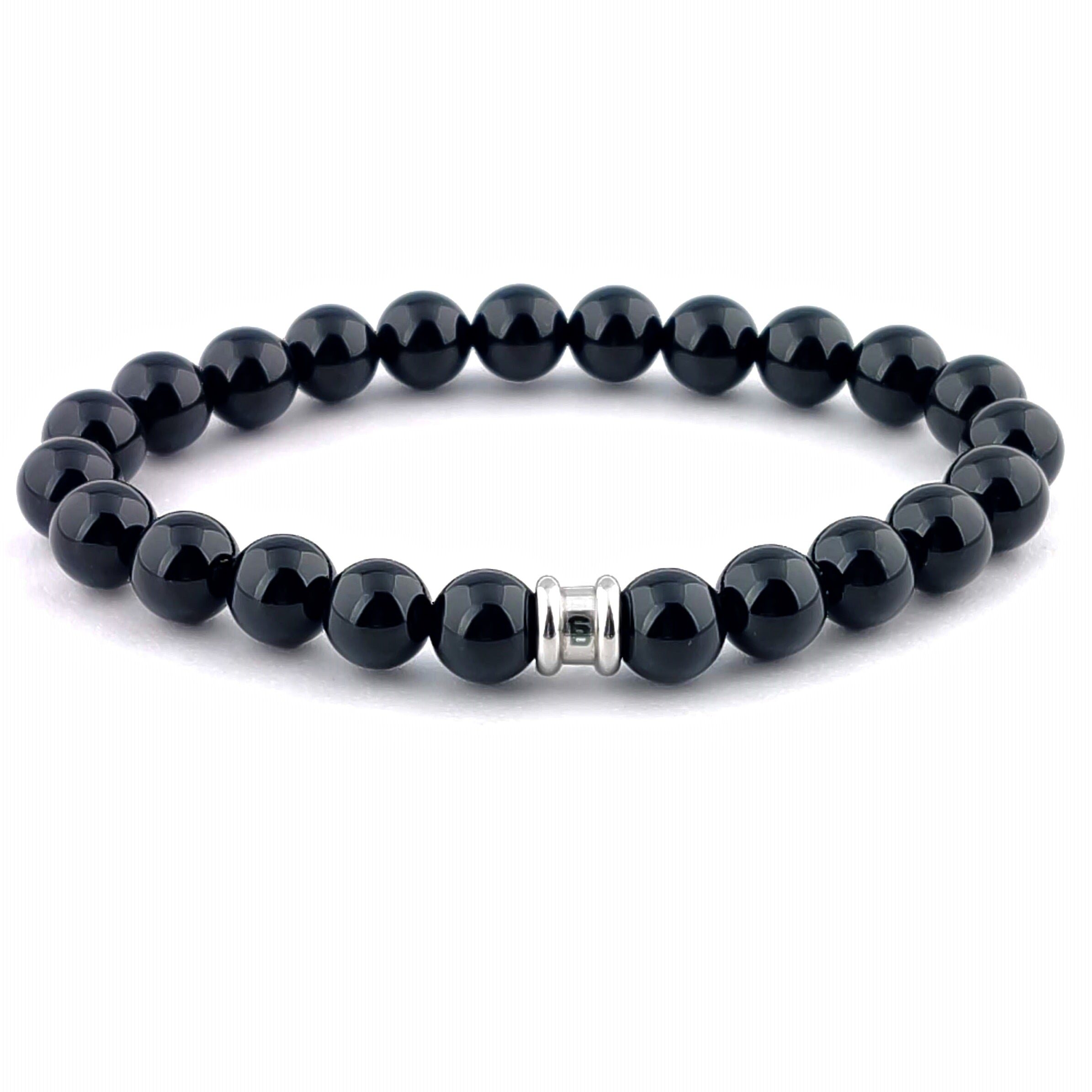 Men's bracelet Basic handmade in shiny black from Steel & Barnett