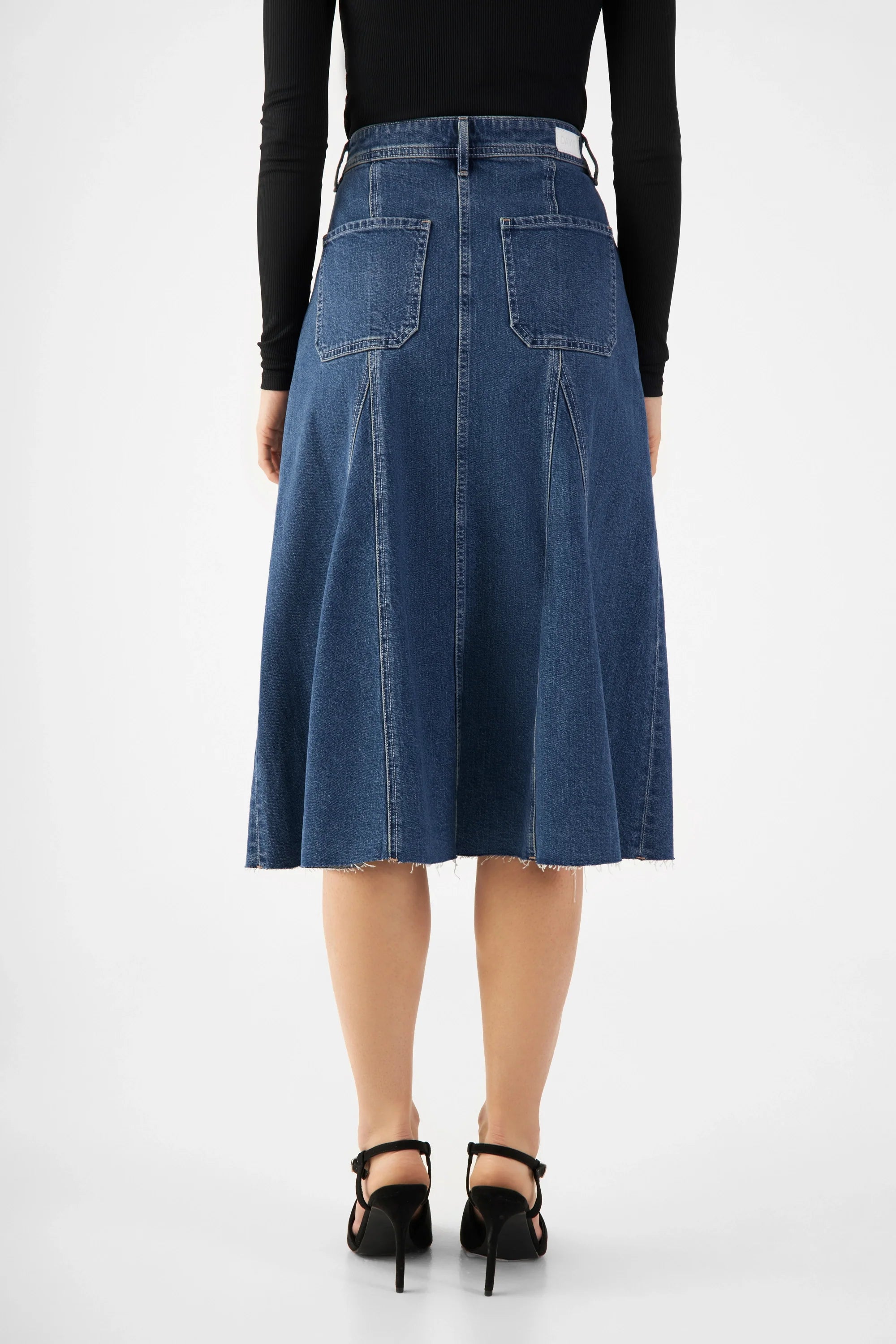 Blauer Midi-Rock Sol aus Bio-Baumwolle von Dawn Denim
