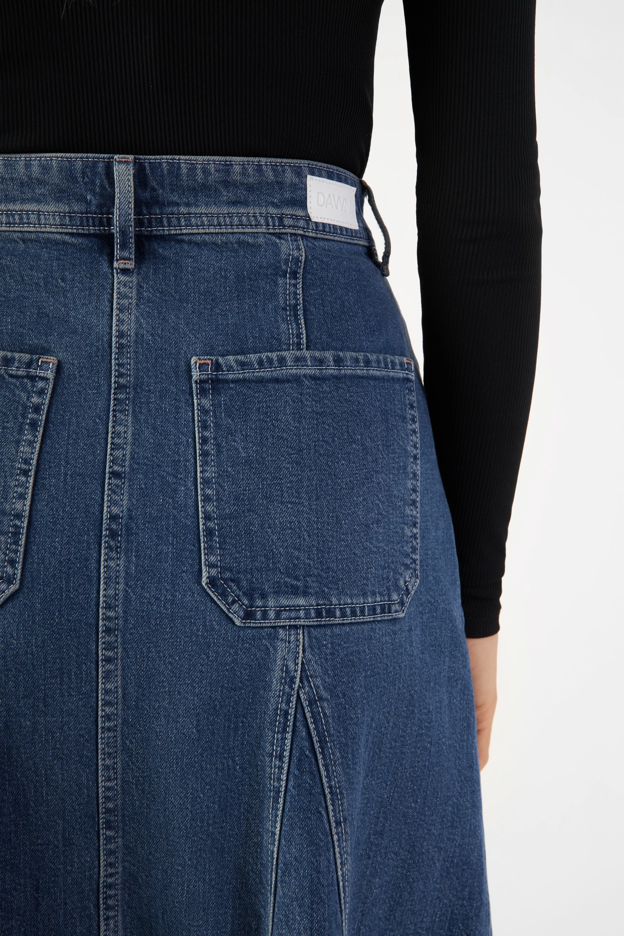 Blauer Midi-Rock Sol aus Bio-Baumwolle von Dawn Denim