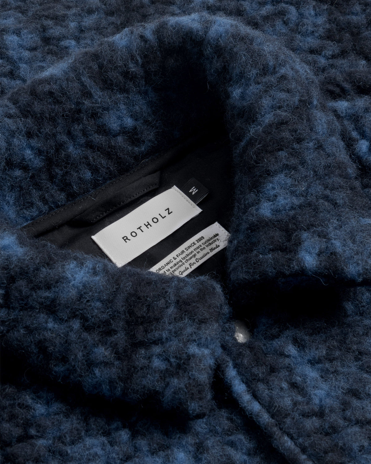 Sherpa Jacke aus Bio Wolle in Blau von Rotholz