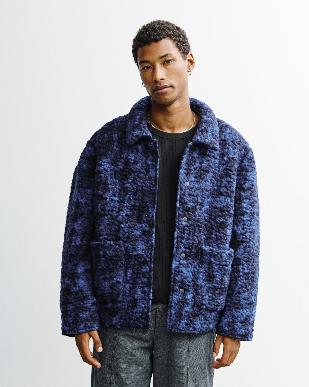 Sherpa Jacke aus Bio Wolle in Blau von Rotholz