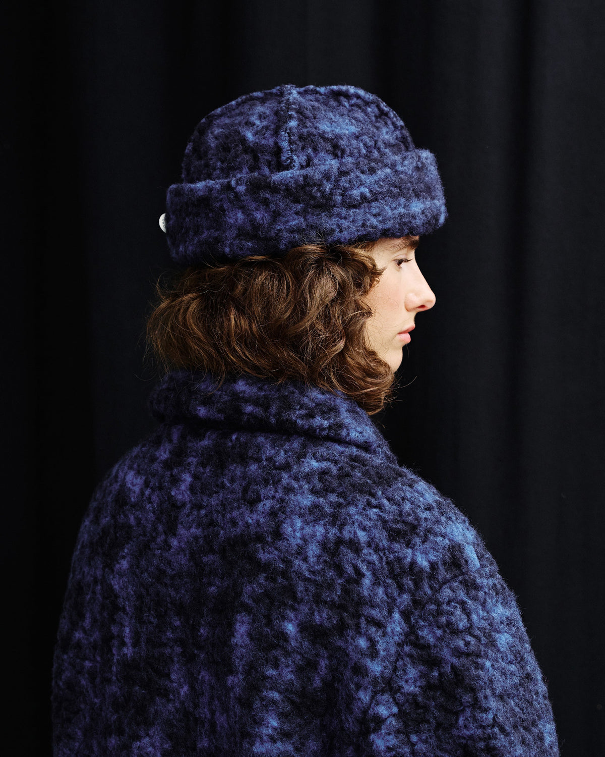 Kuschelige Sherpa Jacke aus Bio Wolle in Blau von Rotholz