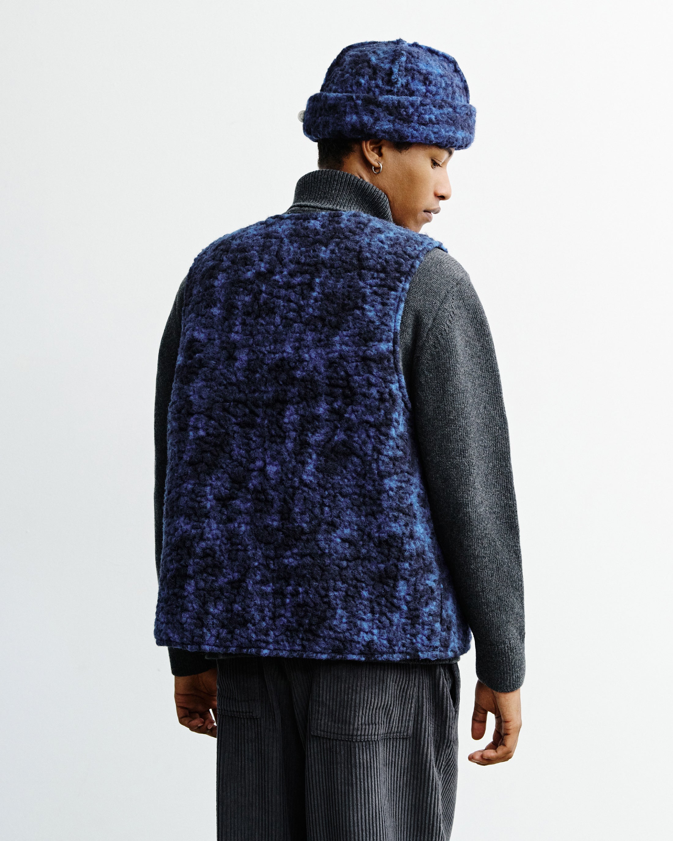 Blaue Weste Sherpa aus Bio-Wolle von Rotholz