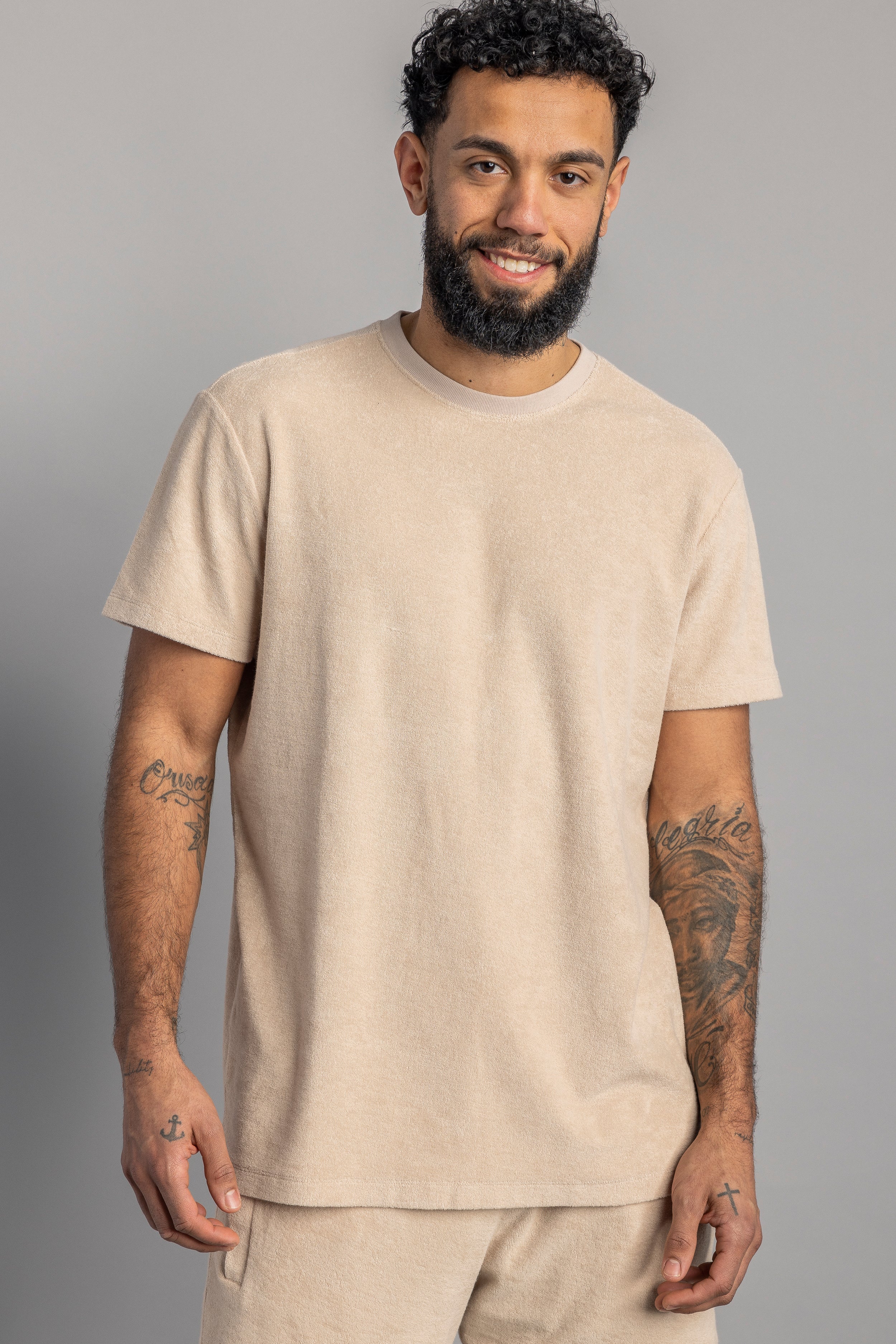 T-shirt beige Terry en coton 100% biologique de DIRTS