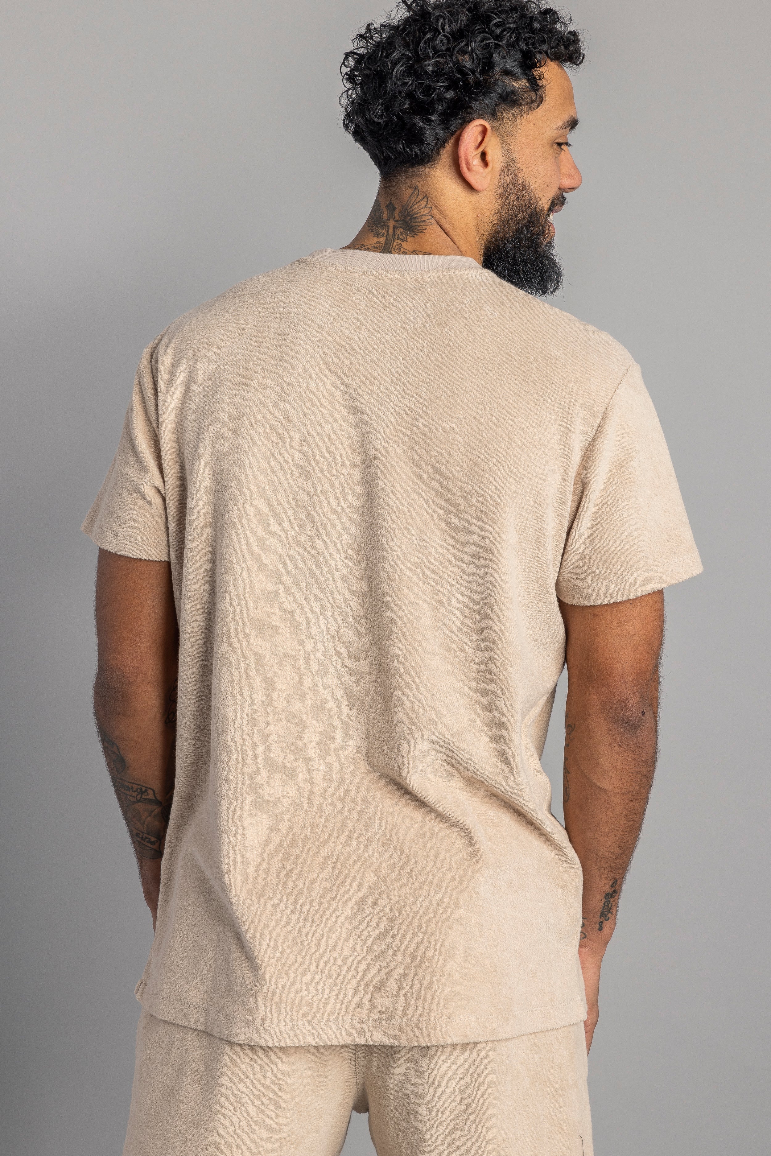 T-shirt beige Terry en coton 100% biologique de DIRTS