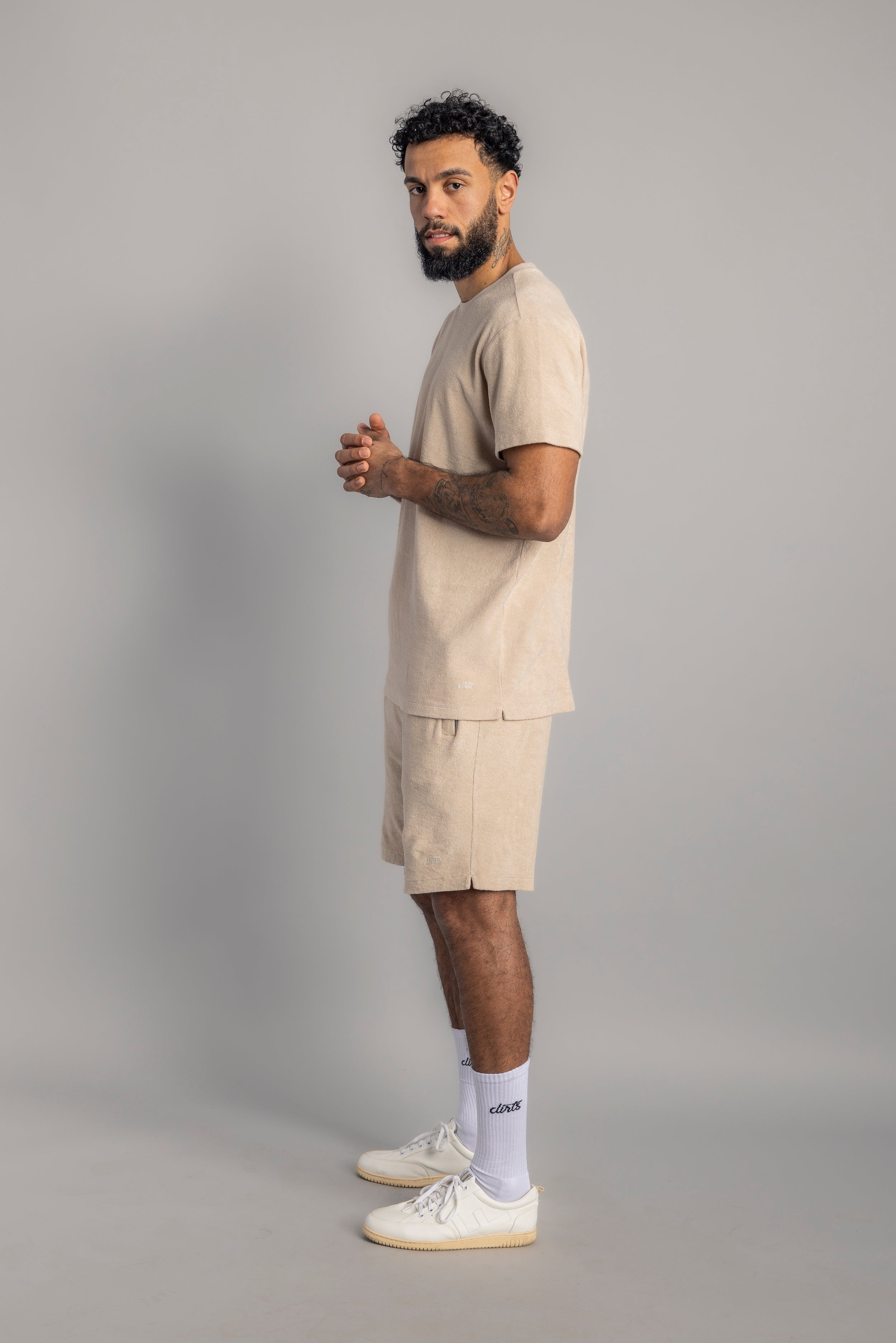 T-shirt beige Terry en coton 100% biologique de DIRTS